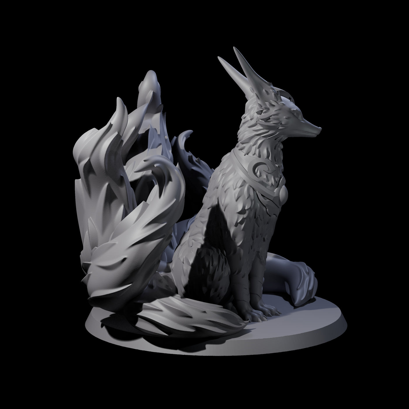 Seven Tailed Kitsune Miniature for Dungeons and Dragons, Pathfinder or other TTRPGs