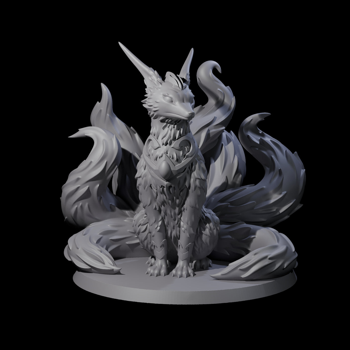 Seven Tailed Kitsune Miniature for Dungeons and Dragons, Pathfinder or other TTRPGs