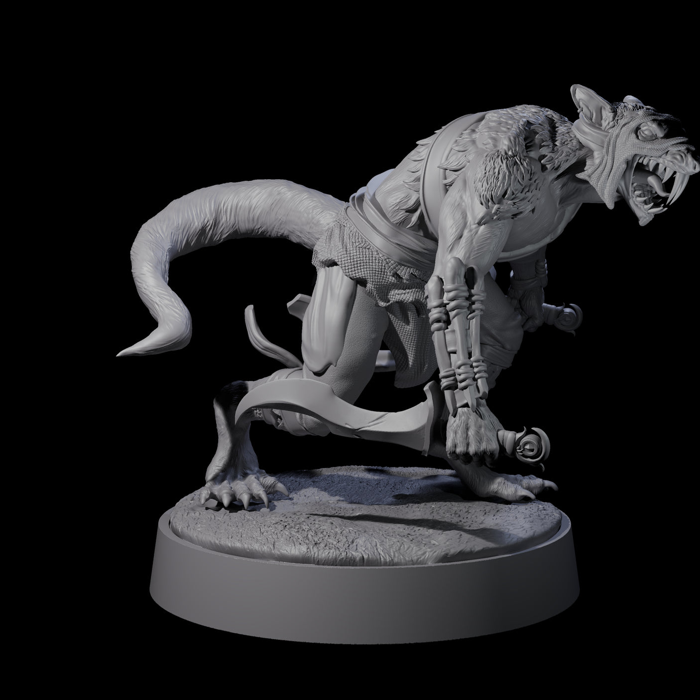 Sewer Assassin Ratfolk Miniature for Dungeons and Dragons, Pathfinder or other TTRPGs