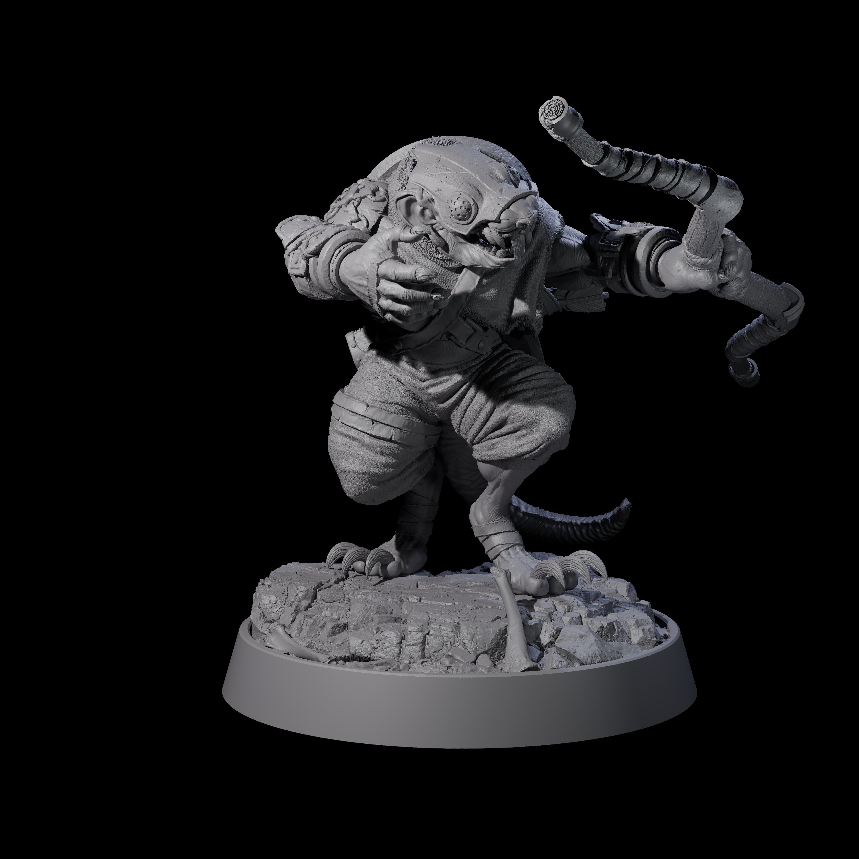 Sewer Dwelling Ratfolk A Miniature for Dungeons and Dragons, Pathfinder or other TTRPGs