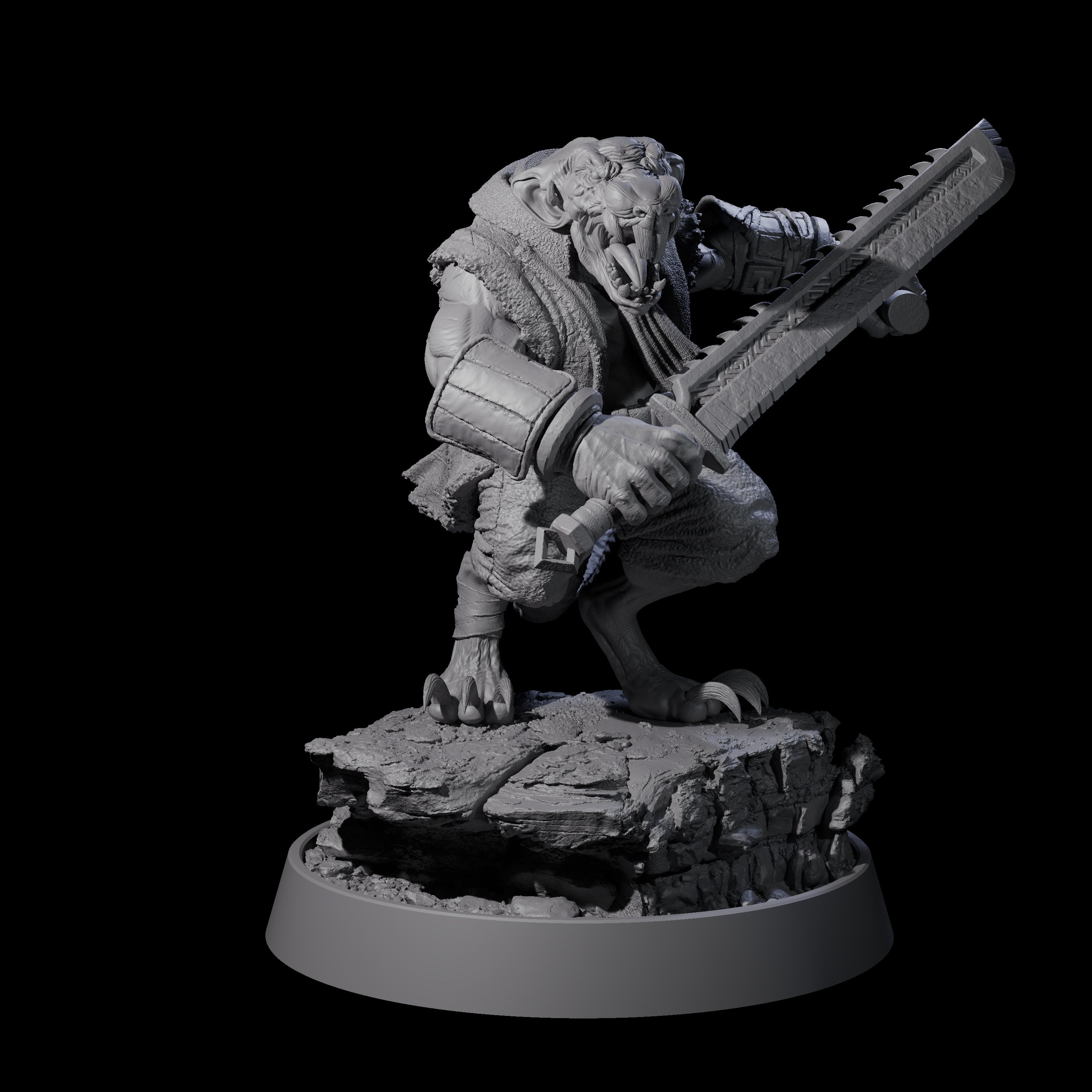 Sewer Dwelling Ratfolk B Miniature for Dungeons and Dragons, Pathfinder or other TTRPGs