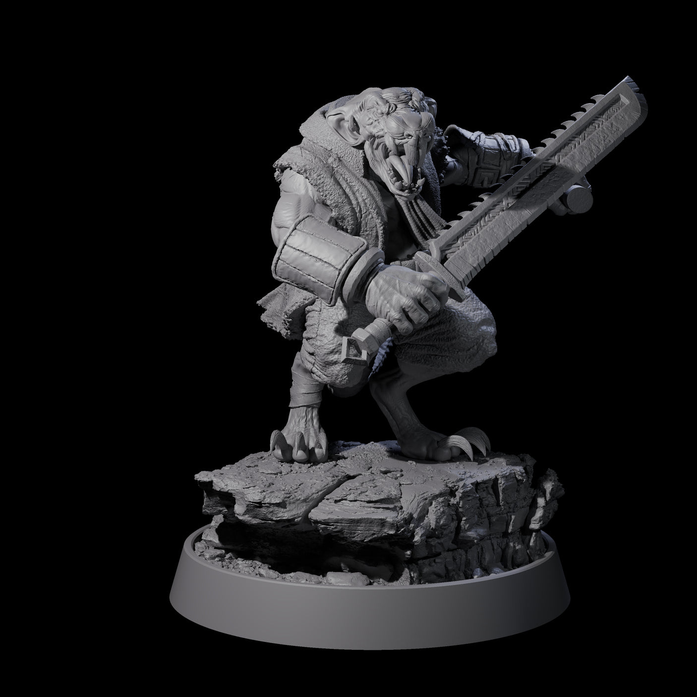 Sewer Dwelling Ratfolk B Miniature for Dungeons and Dragons, Pathfinder or other TTRPGs