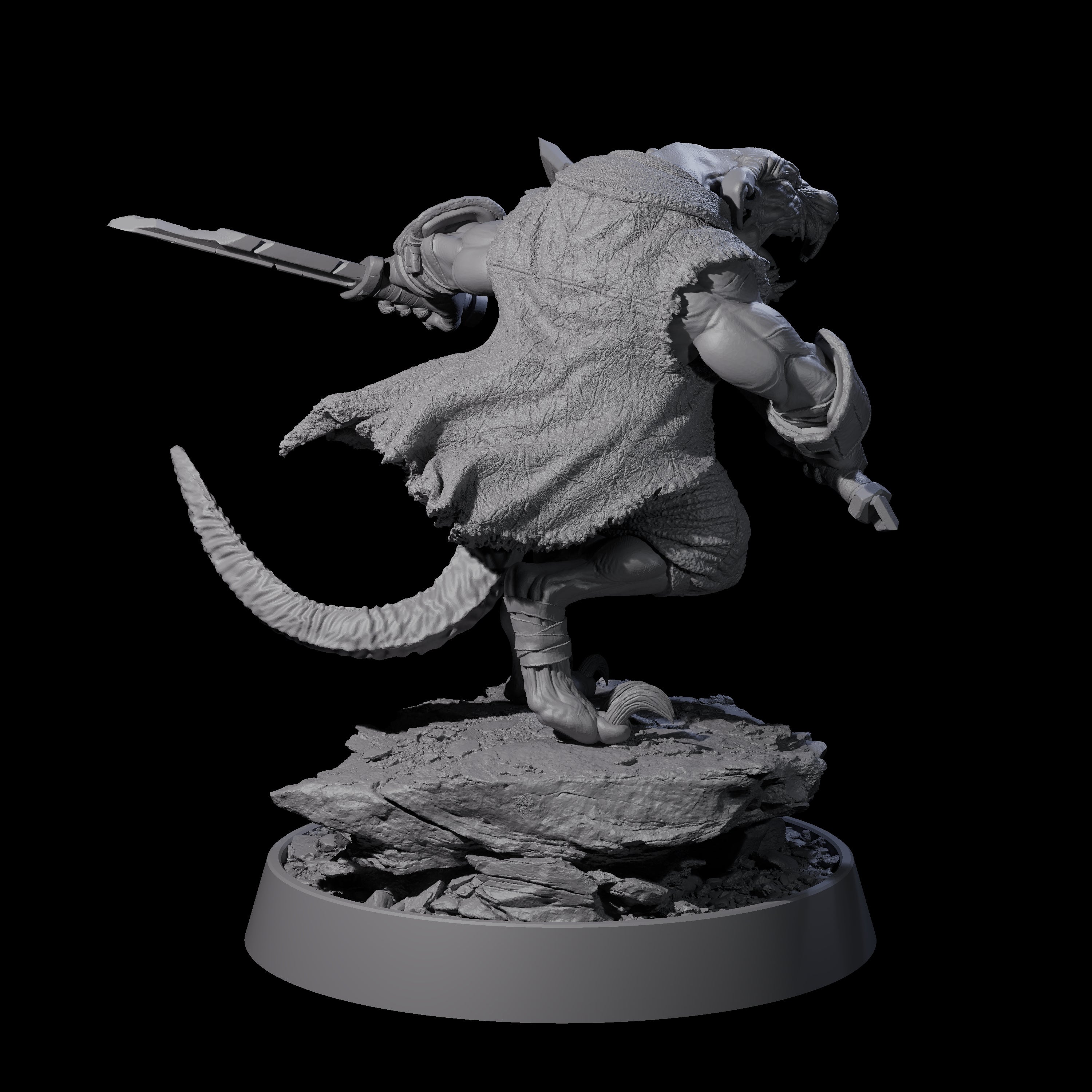Sewer Dwelling Ratfolk B Miniature for Dungeons and Dragons, Pathfinder or other TTRPGs