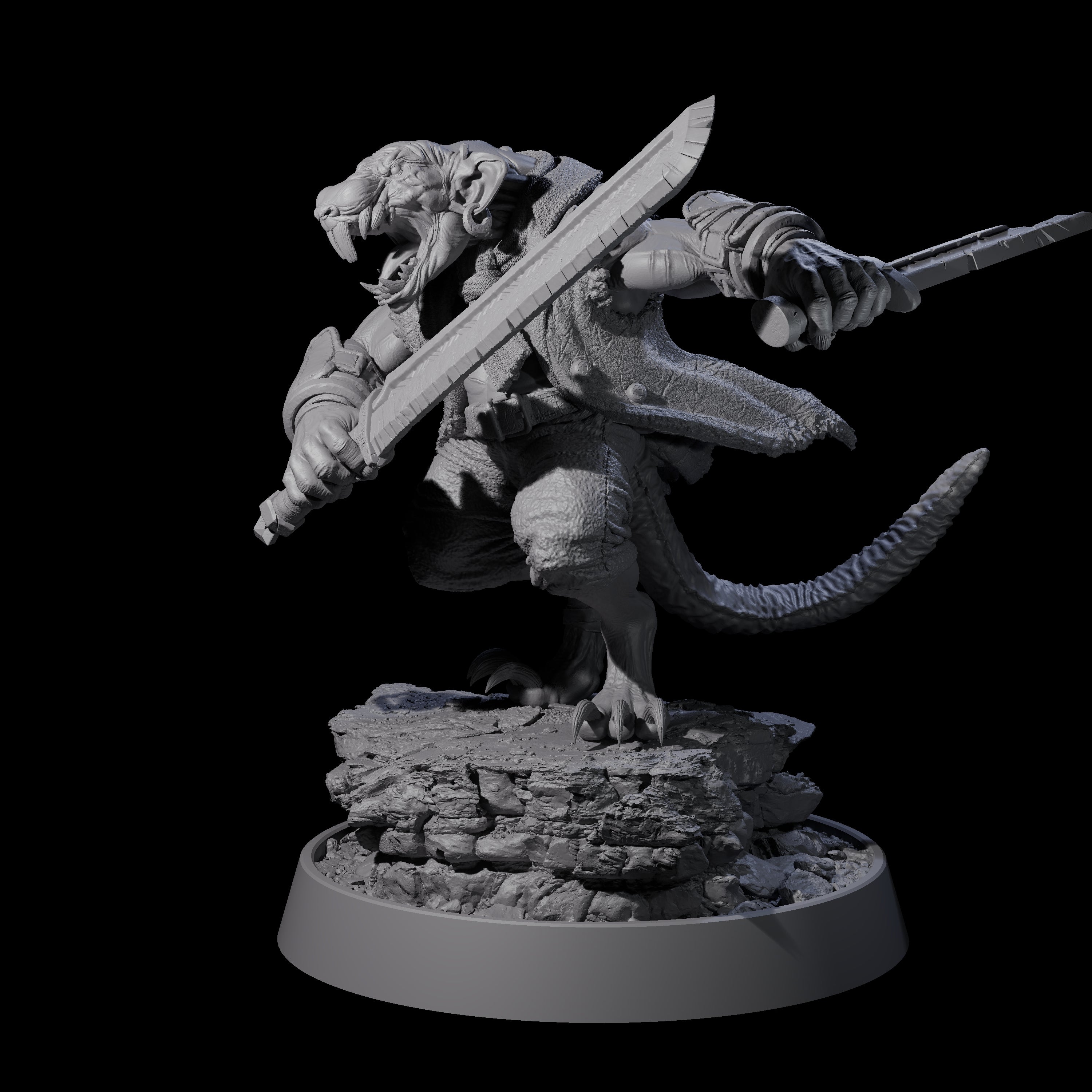Sewer Dwelling Ratfolk B Miniature for Dungeons and Dragons, Pathfinder or other TTRPGs