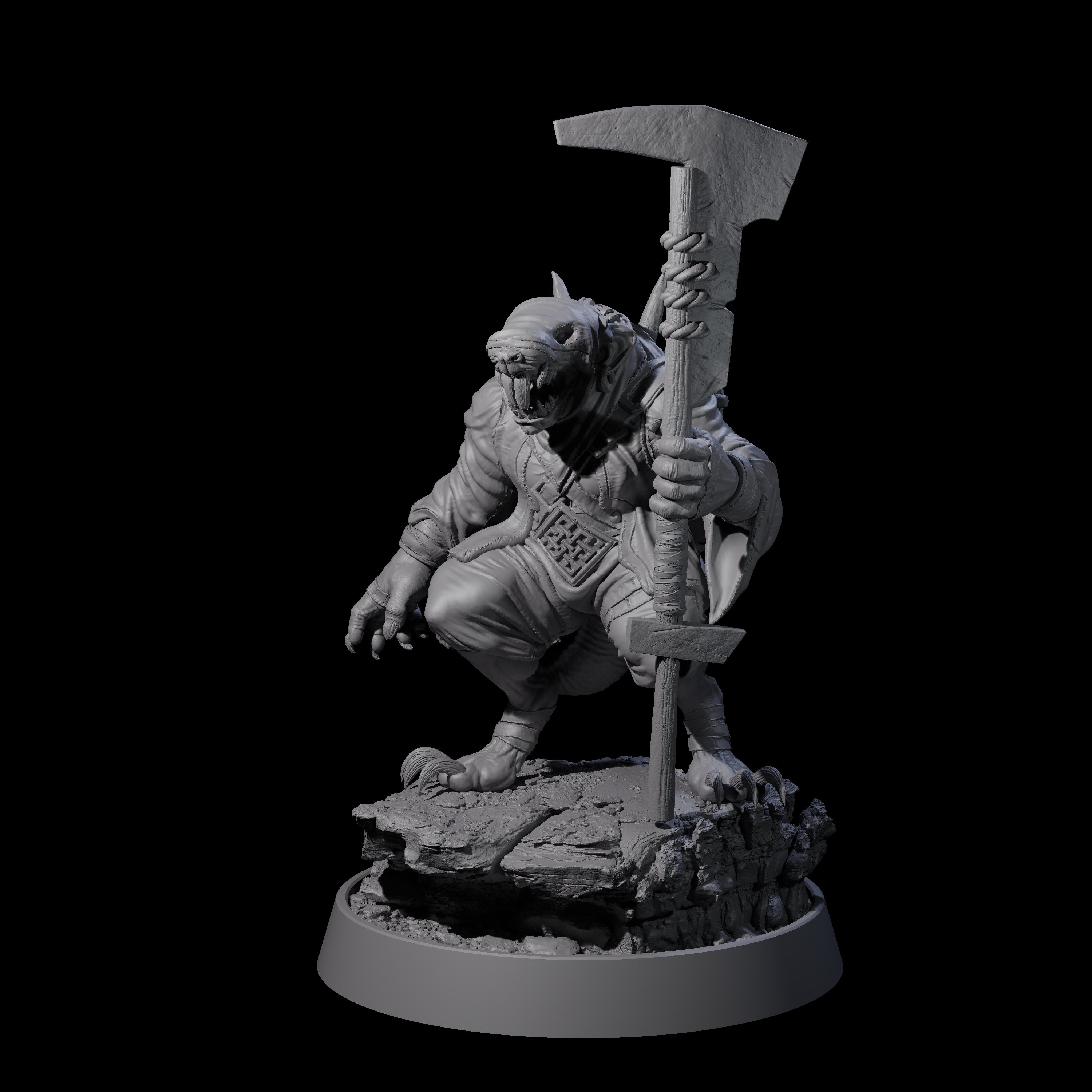 Sewer Dwelling Ratfolk C Miniature for Dungeons and Dragons, Pathfinder or other TTRPGs