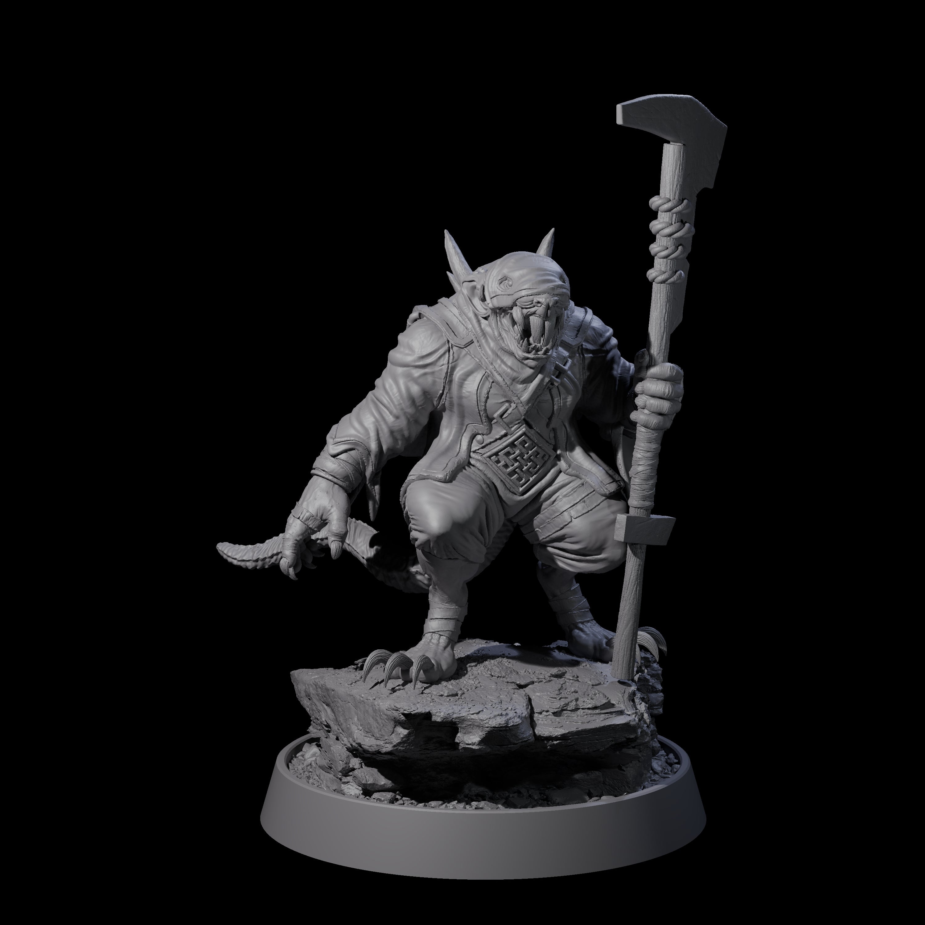 Sewer Dwelling Ratfolk C Miniature for Dungeons and Dragons, Pathfinder or other TTRPGs