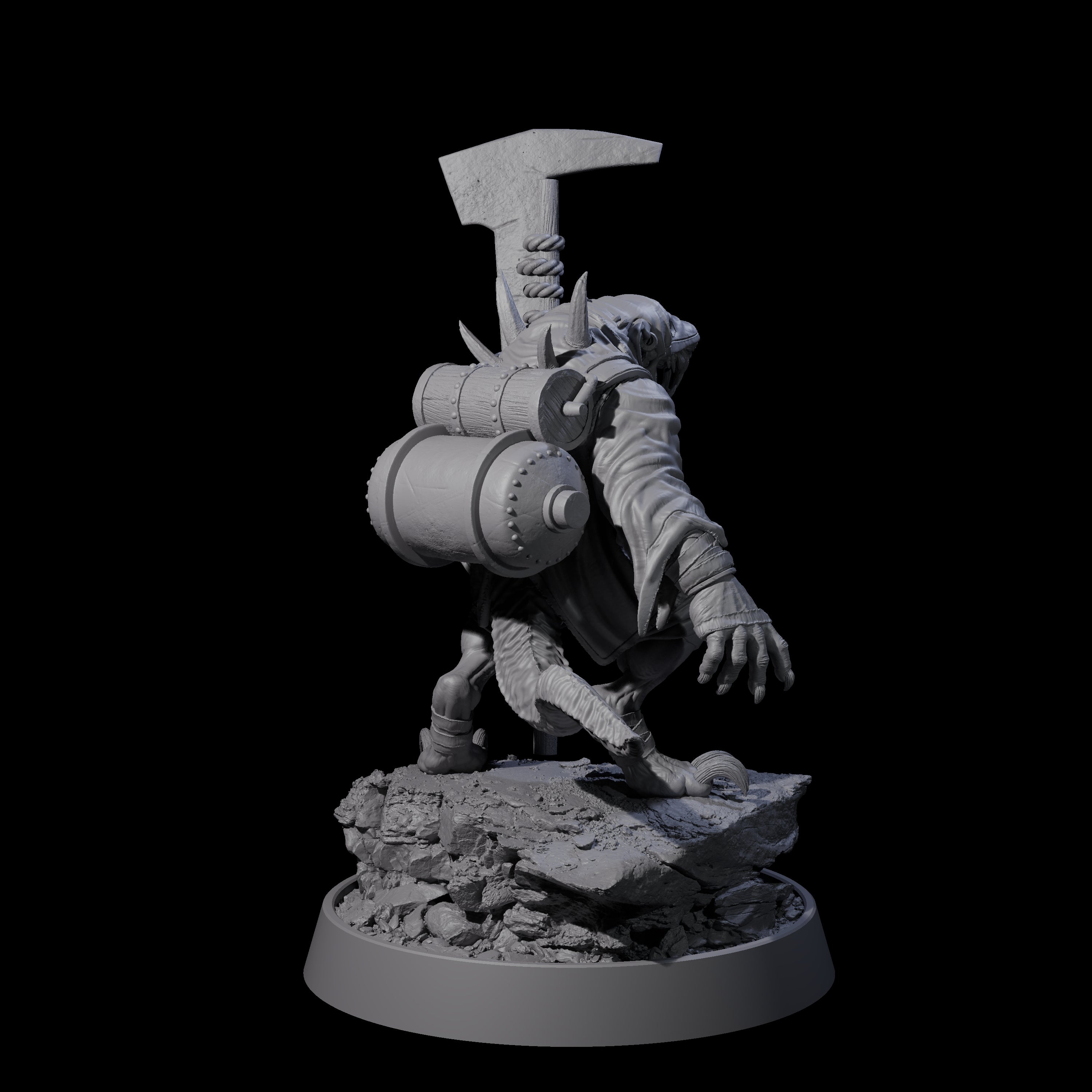 Sewer Dwelling Ratfolk C Miniature for Dungeons and Dragons, Pathfinder or other TTRPGs