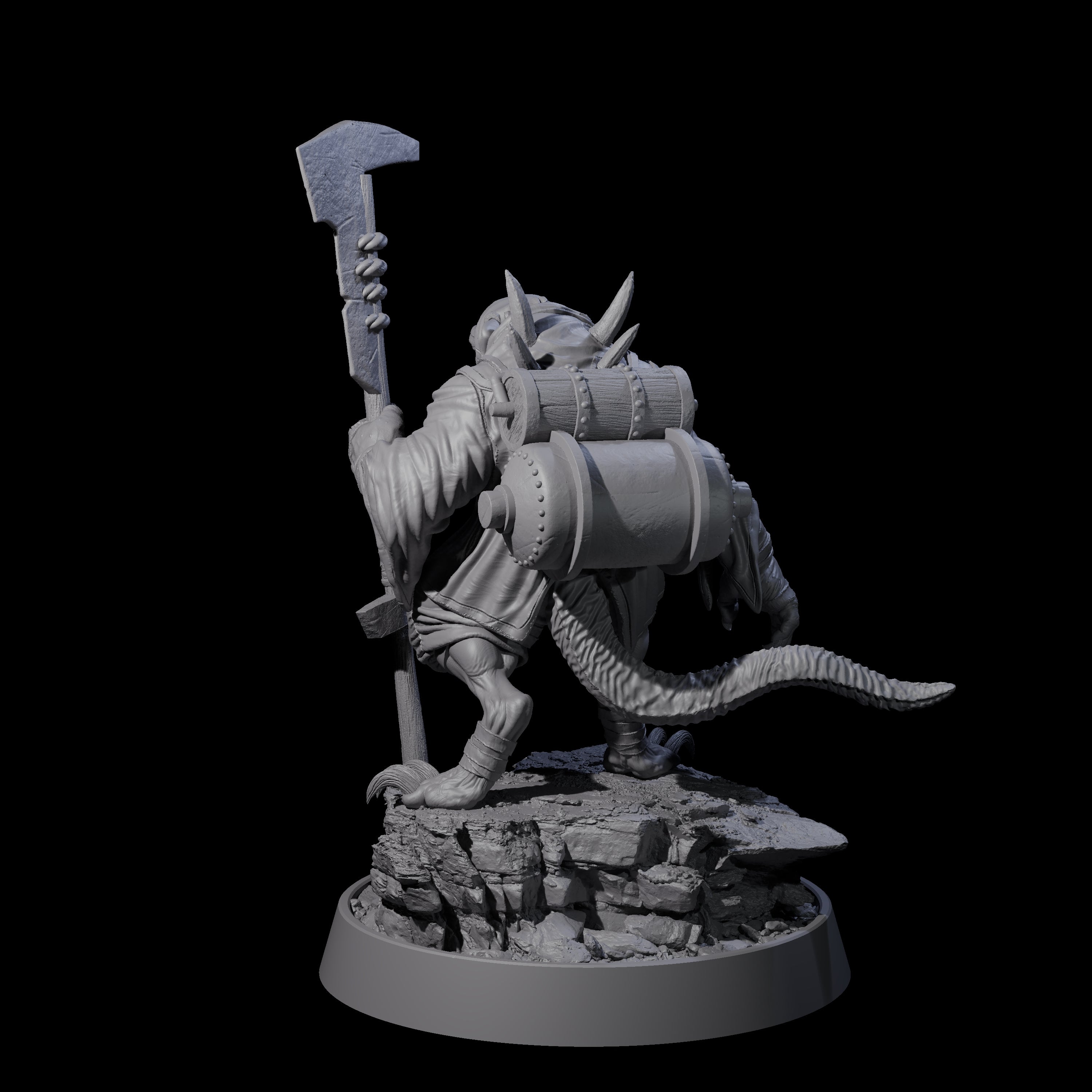 Sewer Dwelling Ratfolk C Miniature for Dungeons and Dragons, Pathfinder or other TTRPGs