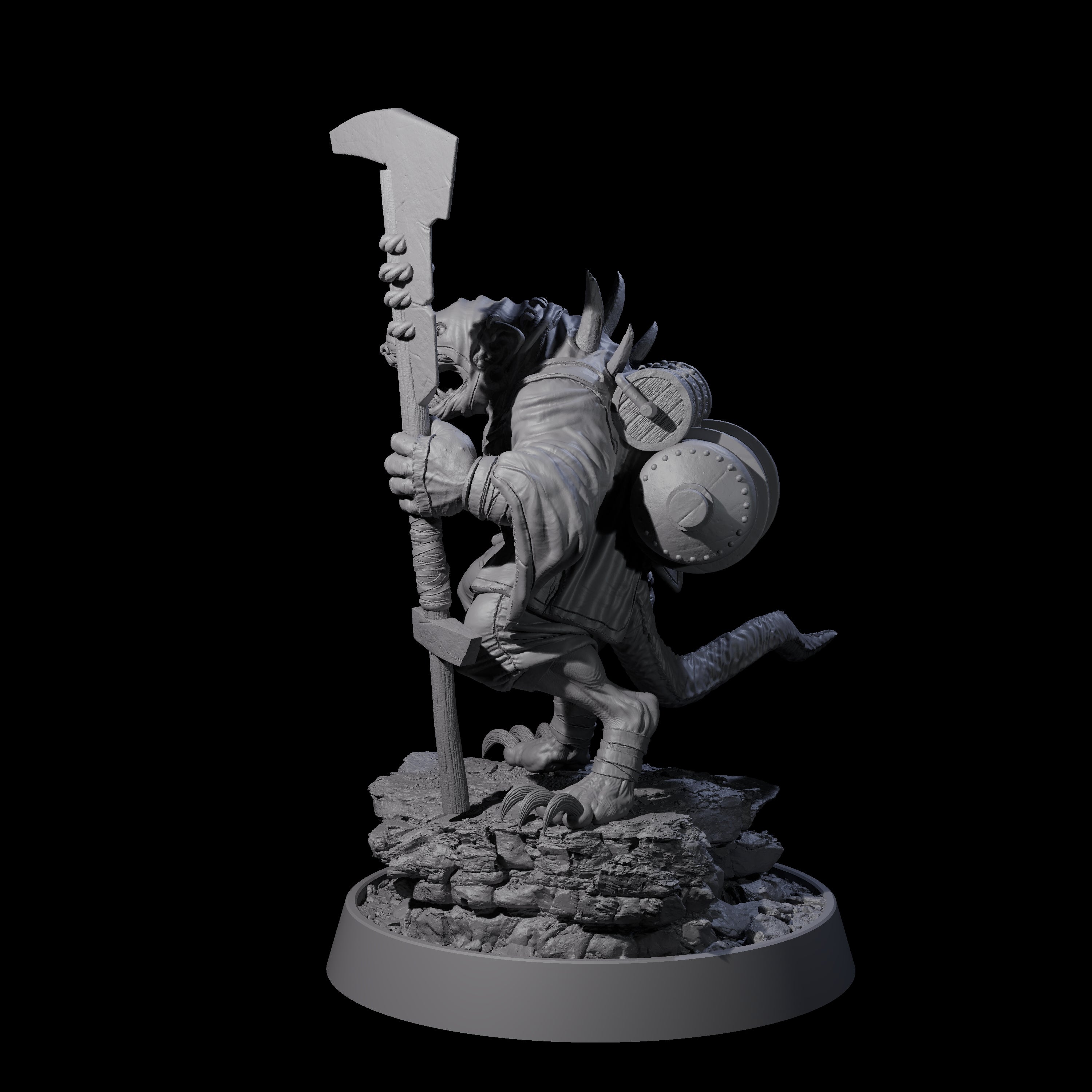 Sewer Dwelling Ratfolk C Miniature for Dungeons and Dragons, Pathfinder or other TTRPGs