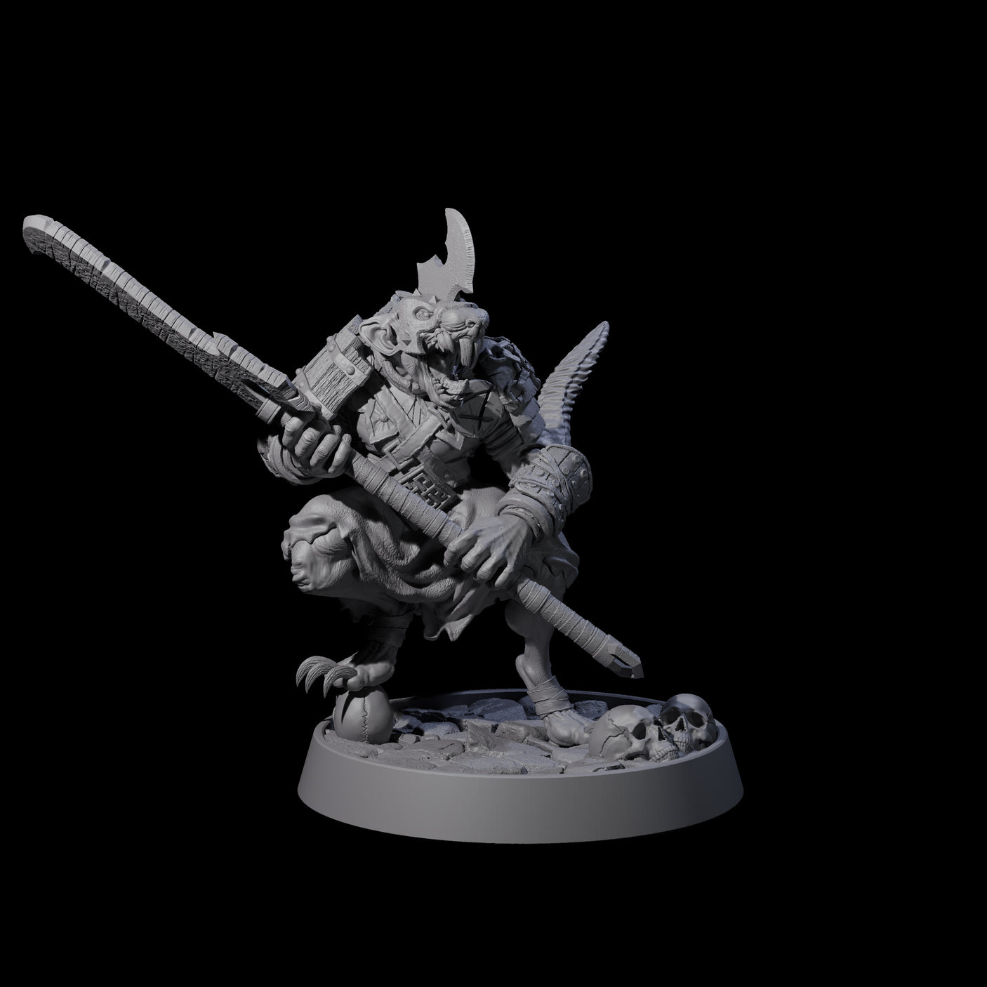 Sewer Dwelling Ratfolk G Miniature for Dungeons and Dragons, Pathfinder or other TTRPGs