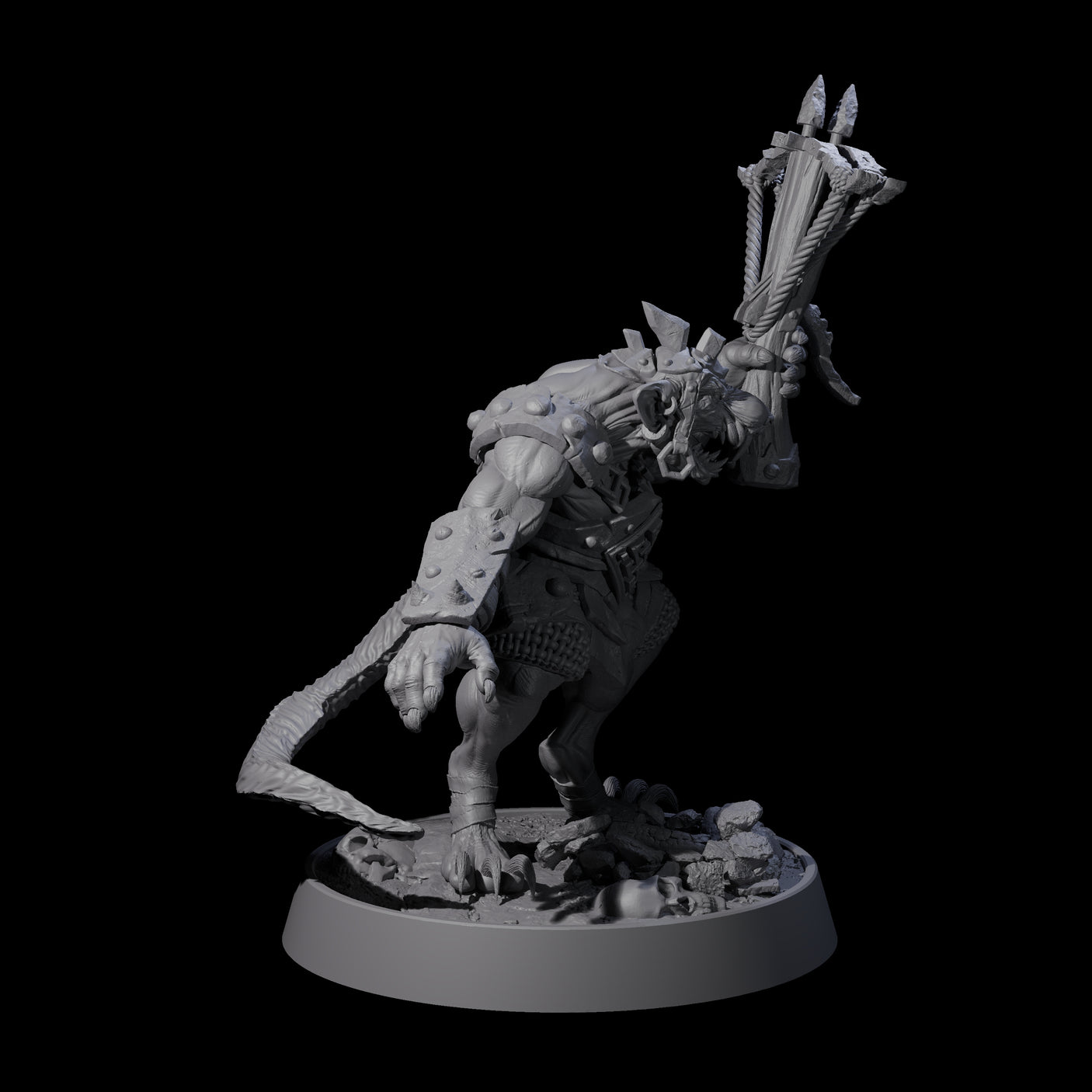 Sewer Dwelling Ratfolk H Miniature for Dungeons and Dragons, Pathfinder or other TTRPGs