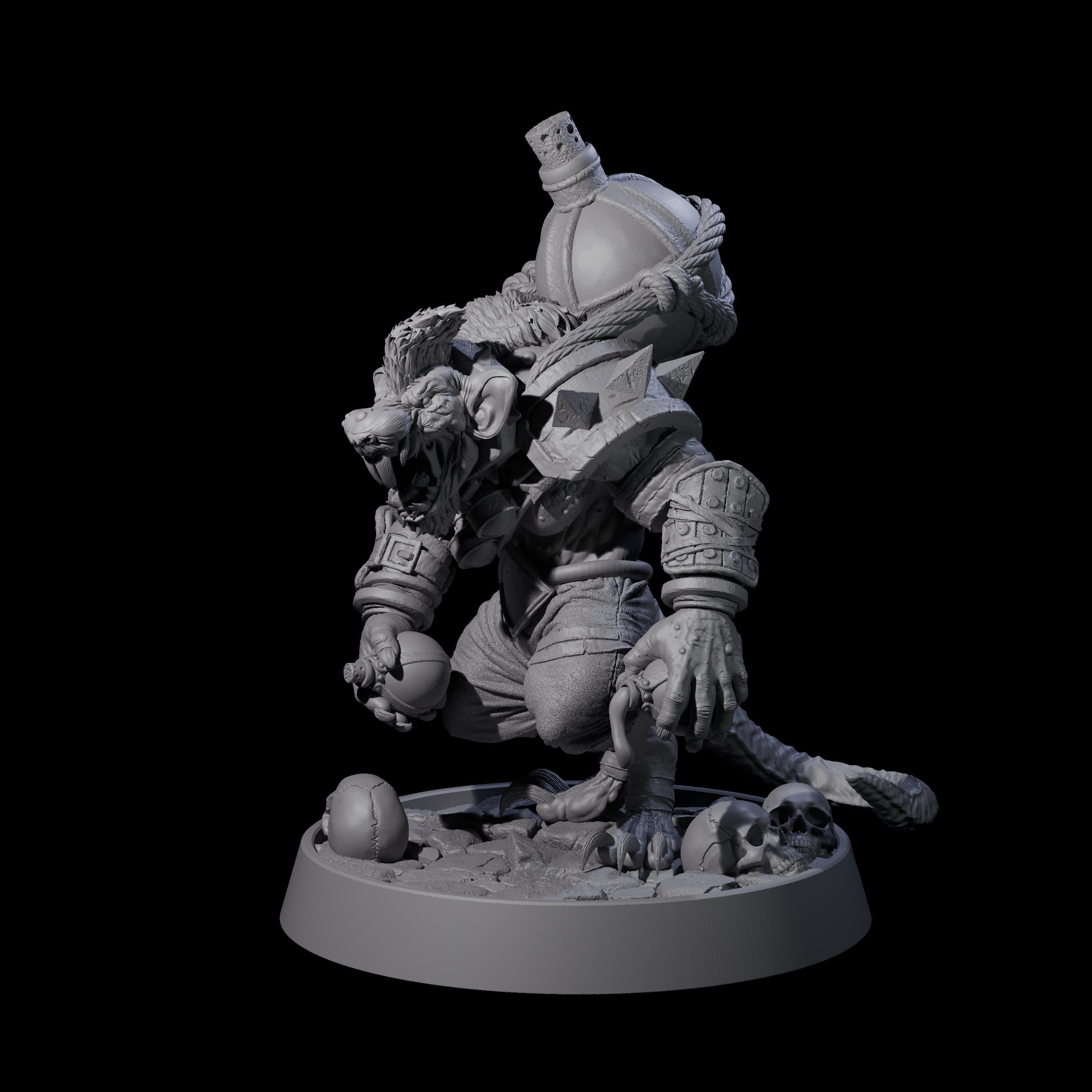 Sewer Dwelling Ratfolk I Miniature for Dungeons and Dragons, Pathfinder or other TTRPGs