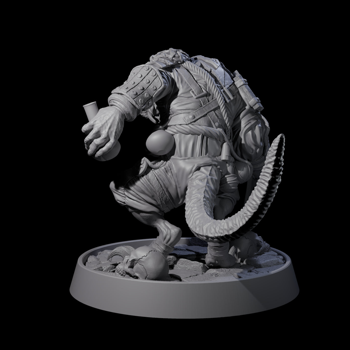 Sewer Dwelling Ratfolk K Miniature for Dungeons and Dragons, Pathfinder or other TTRPGs