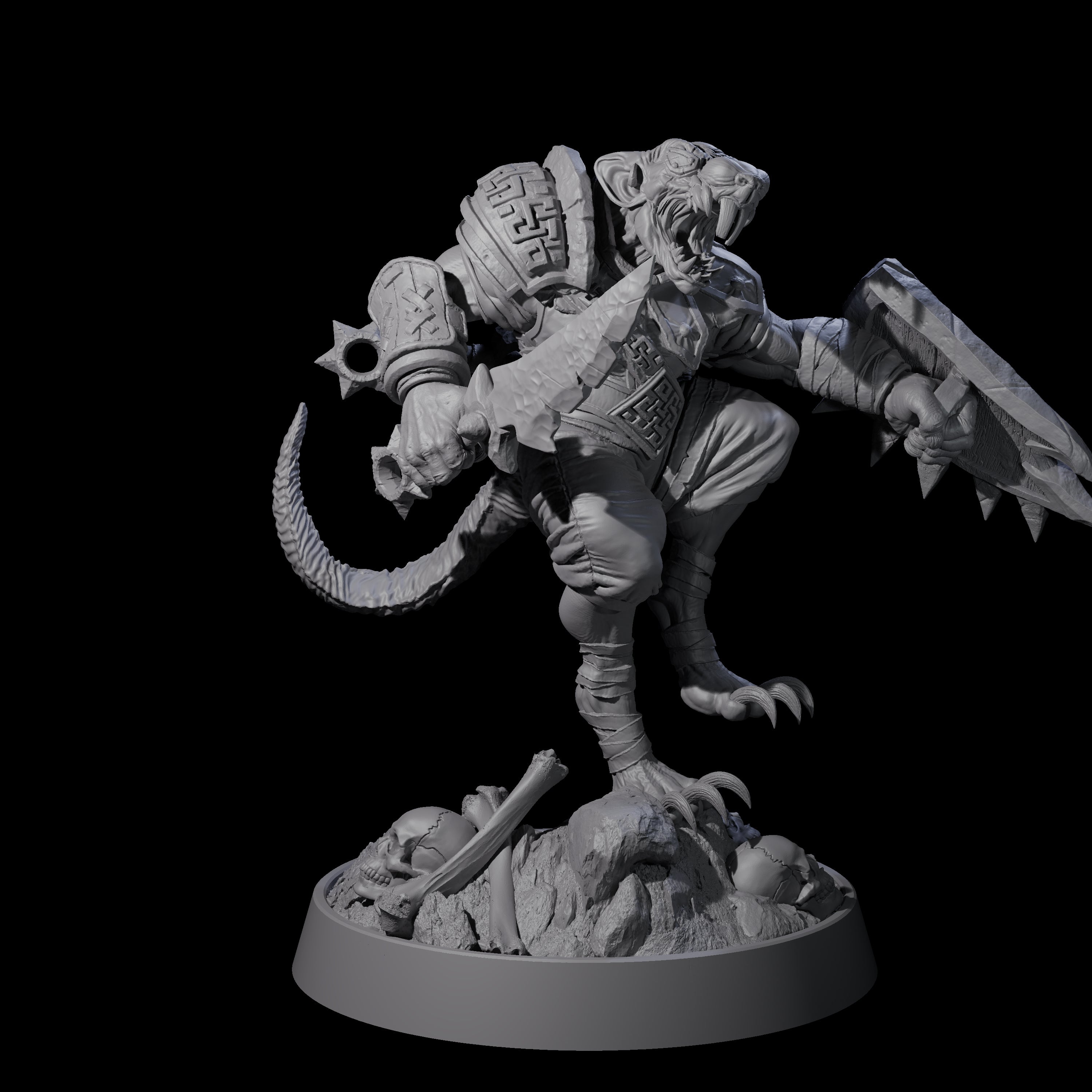 Sewer Dwelling Ratfolk L Miniature for Dungeons and Dragons, Pathfinder or other TTRPGs