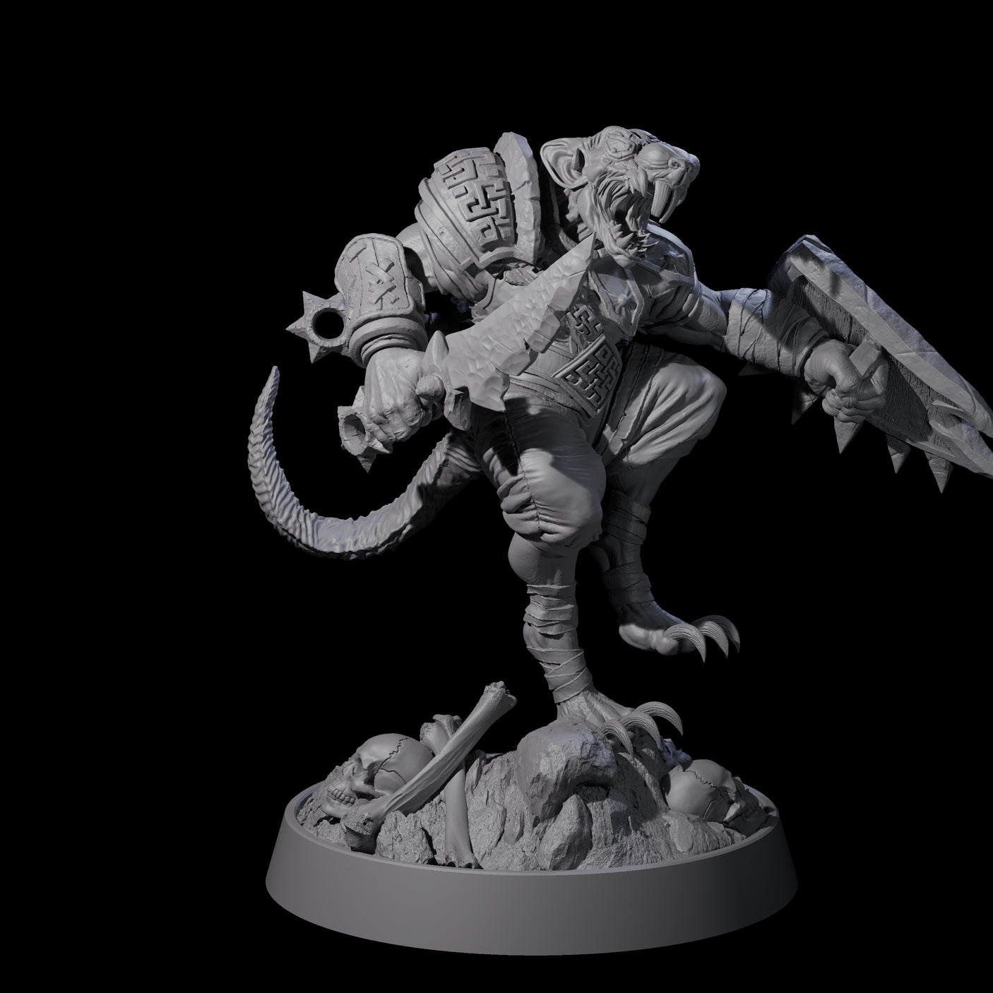 Sewer Dwelling Ratfolk L Miniature for Dungeons and Dragons, Pathfinder or other TTRPGs