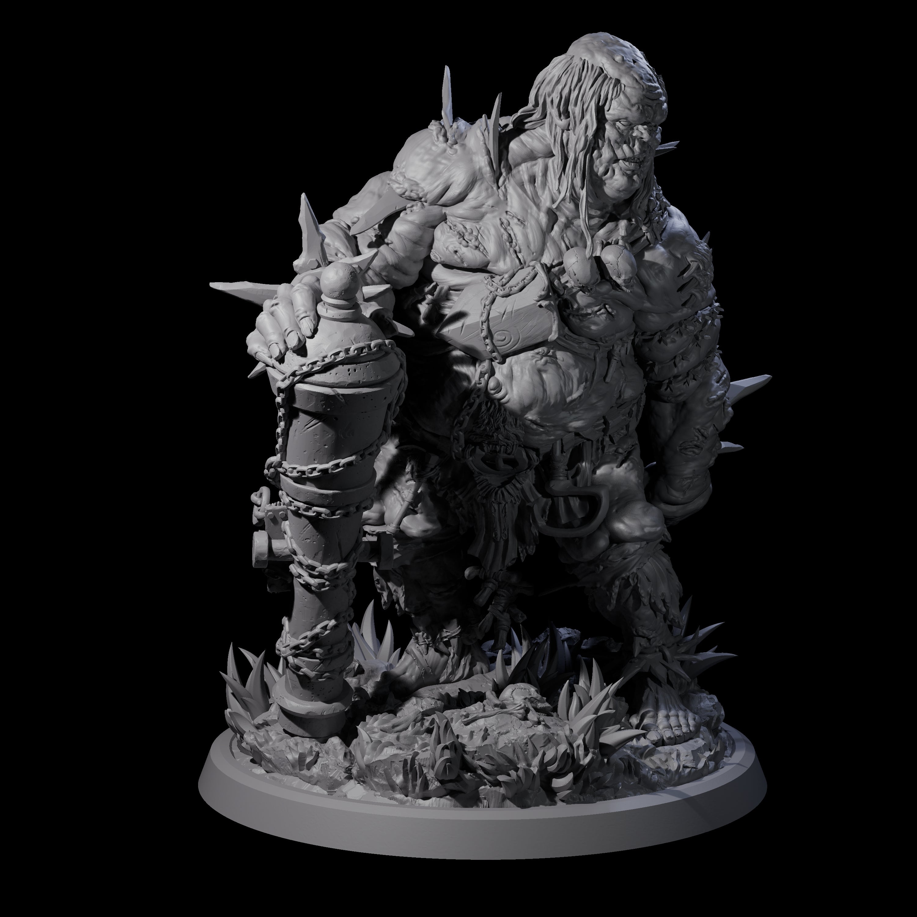 Sewn Together Ogre Basher A Miniature for Dungeons and Dragons, Pathfinder or other TTRPGs
