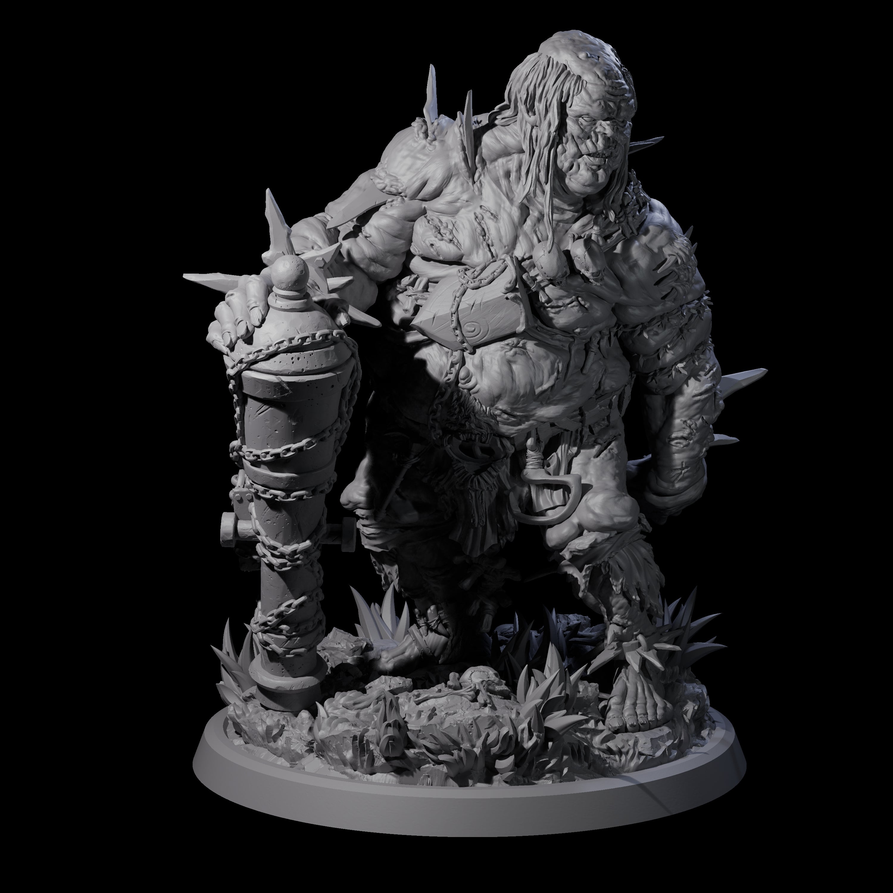 Sewn Together Ogre Basher A Miniature for Dungeons and Dragons, Pathfinder or other TTRPGs