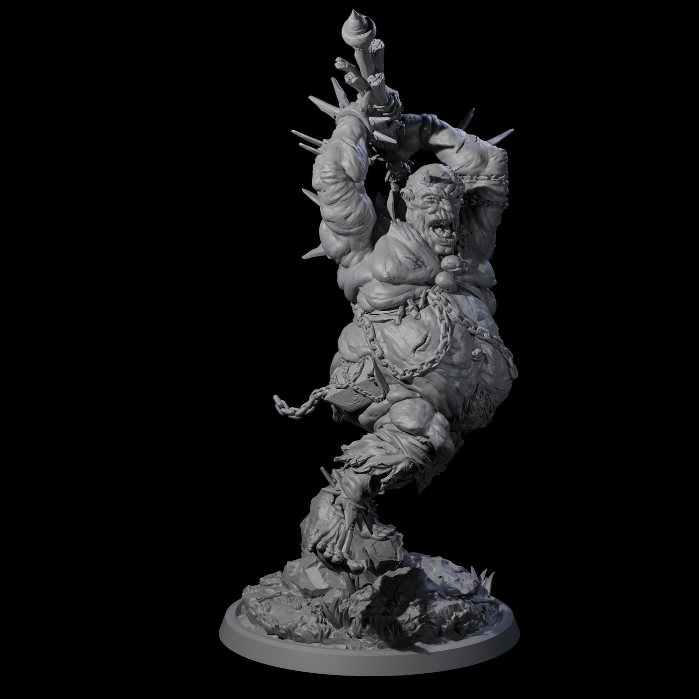 Sewn Together Ogre Basher C Miniature for Dungeons and Dragons, Pathfinder or other TTRPGs