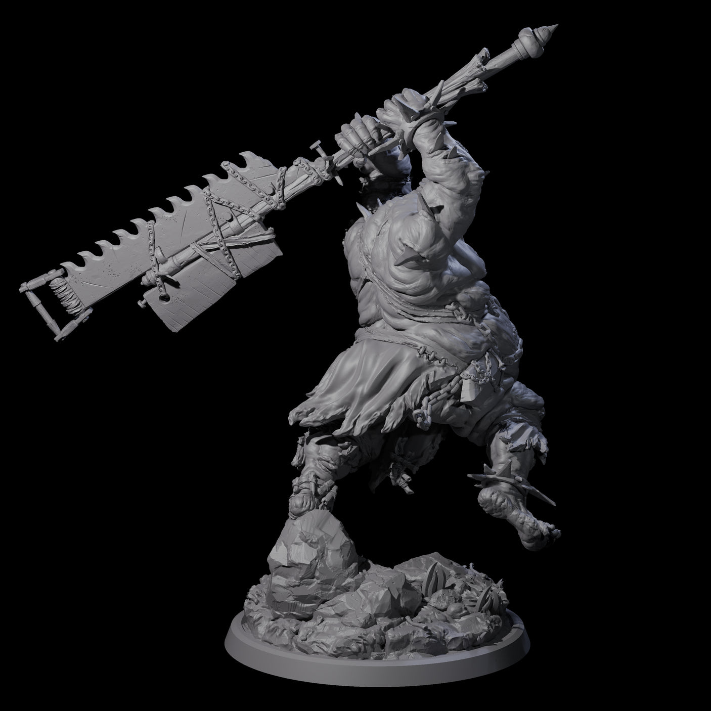 Sewn Together Ogre Basher C Miniature for Dungeons and Dragons, Pathfinder or other TTRPGs