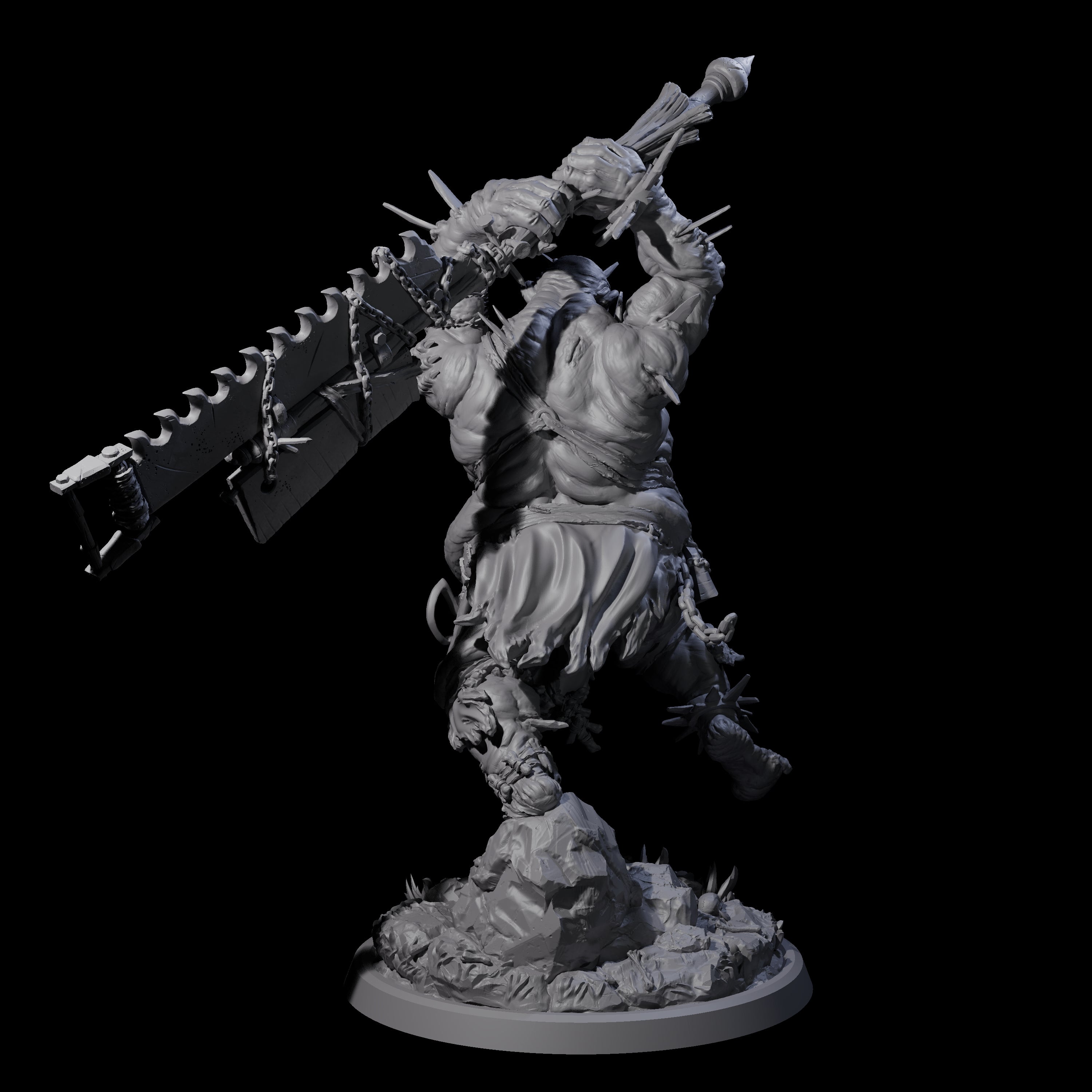 Sewn Together Ogre Basher C Miniature for Dungeons and Dragons, Pathfinder or other TTRPGs