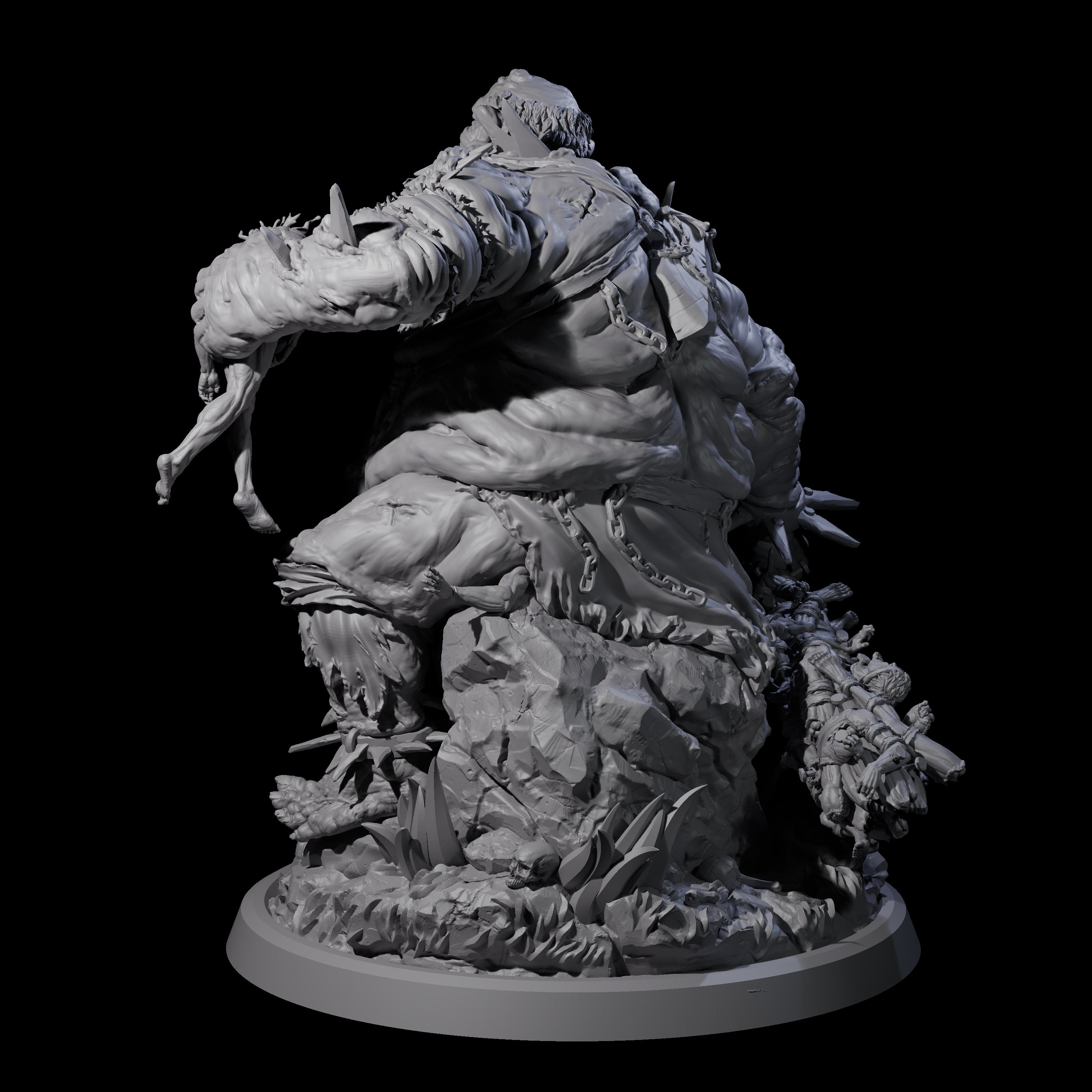 Sewn Together Ogre Basher D Miniature for Dungeons and Dragons, Pathfinder or other TTRPGs