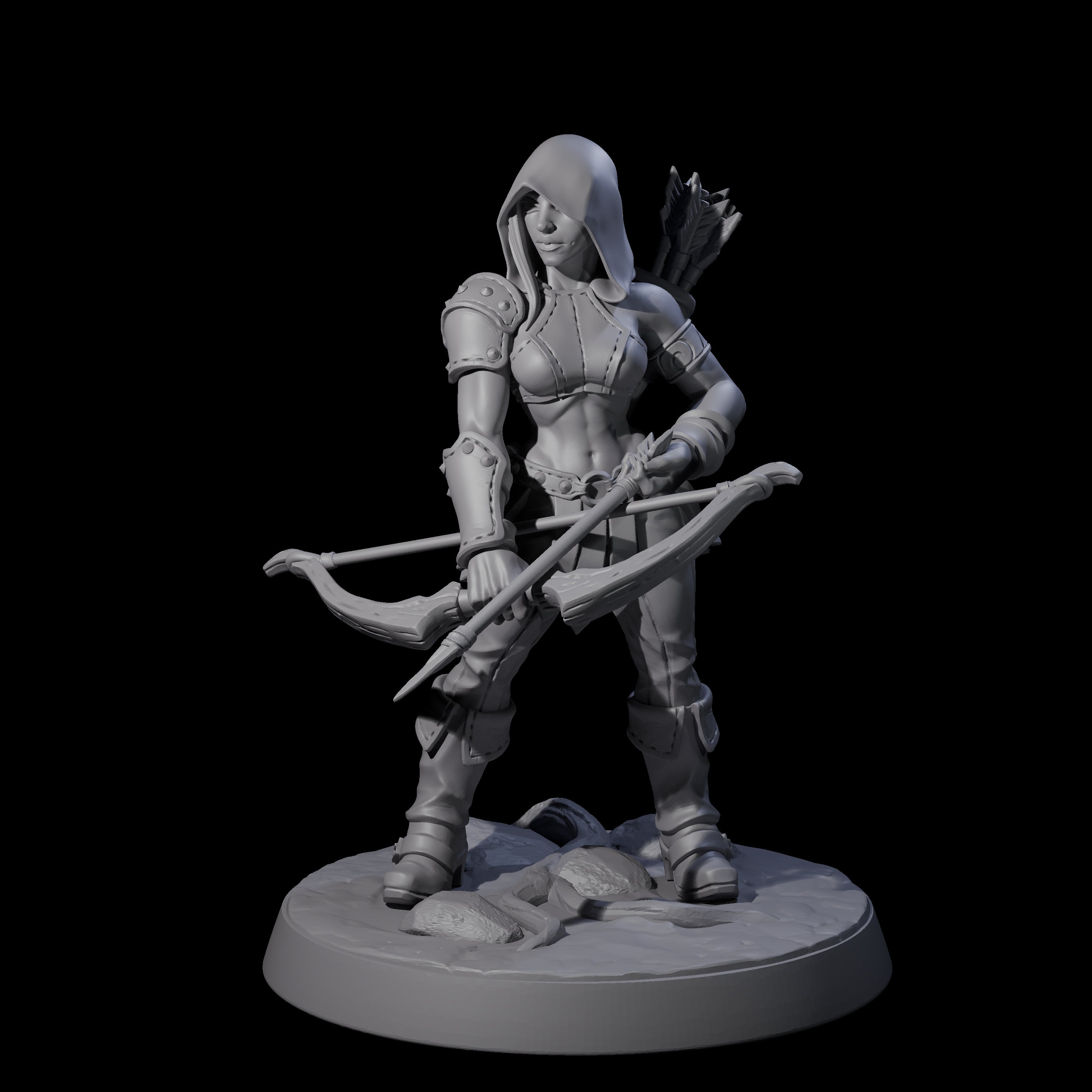Shadowy Assassin Sister A Miniature for Dungeons and Dragons, Pathfinder or other TTRPGs
