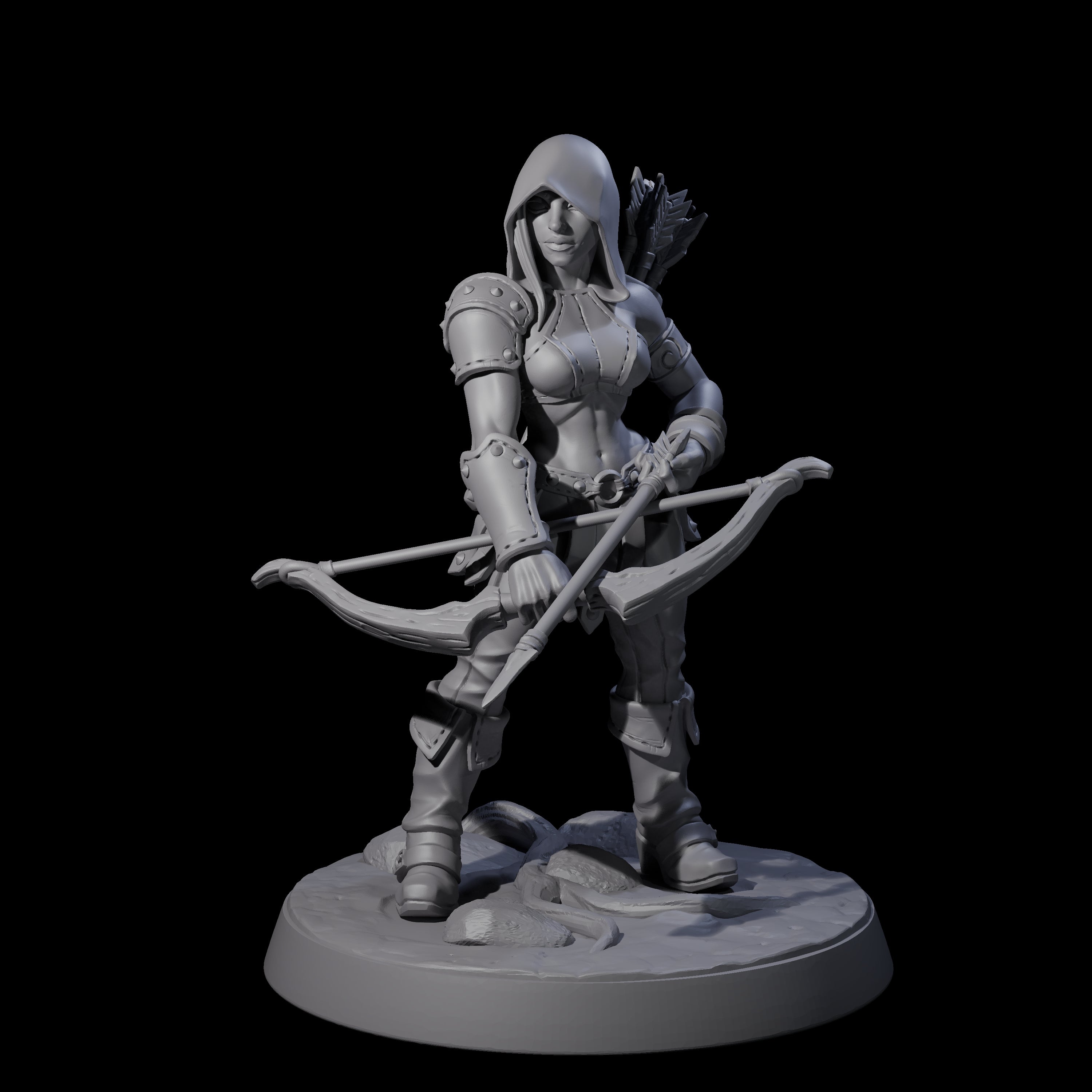 Shadowy Assassin Sister A Miniature for Dungeons and Dragons, Pathfinder or other TTRPGs