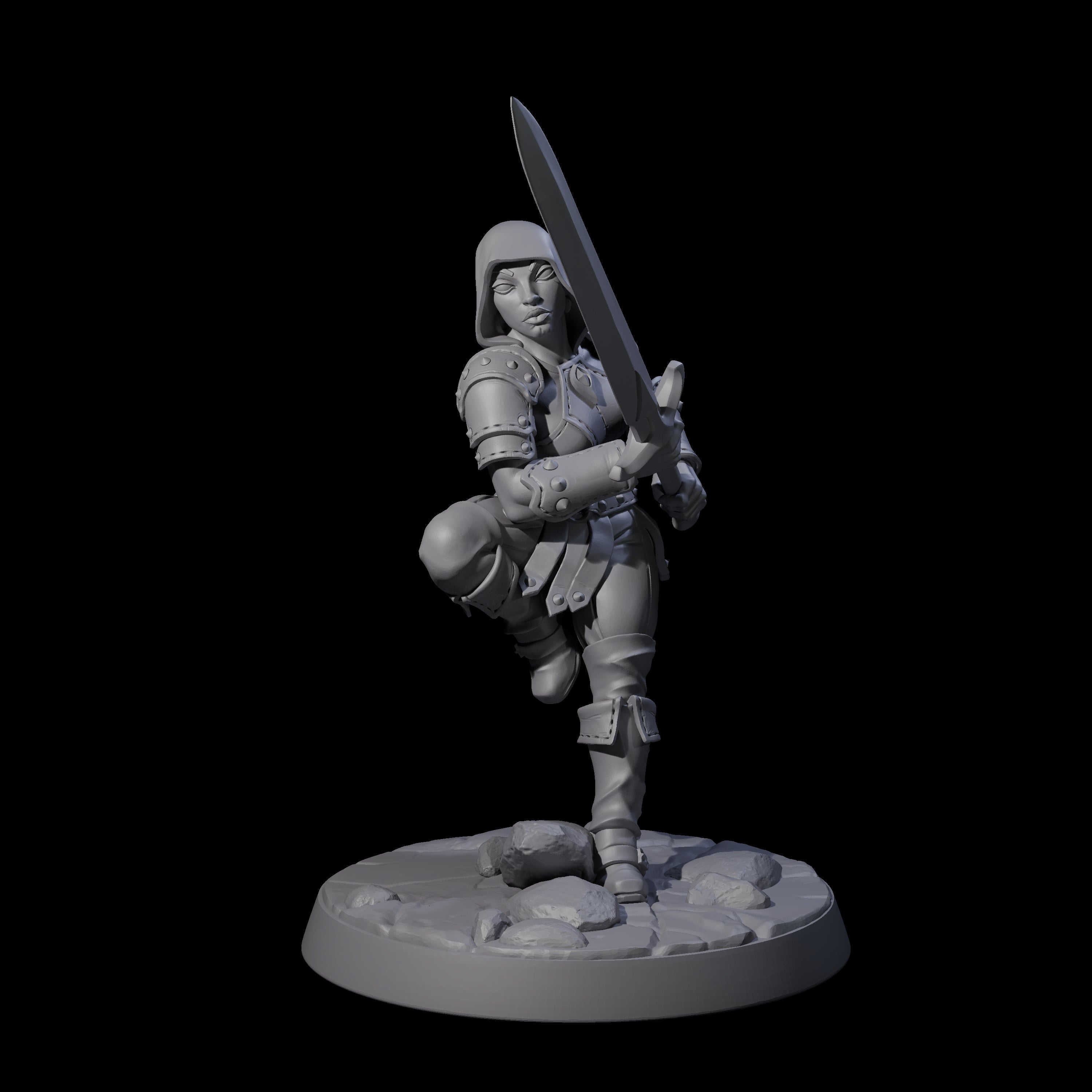 Shadowy Assassin Sister B Miniature for Dungeons and Dragons, Pathfinder or other TTRPGs