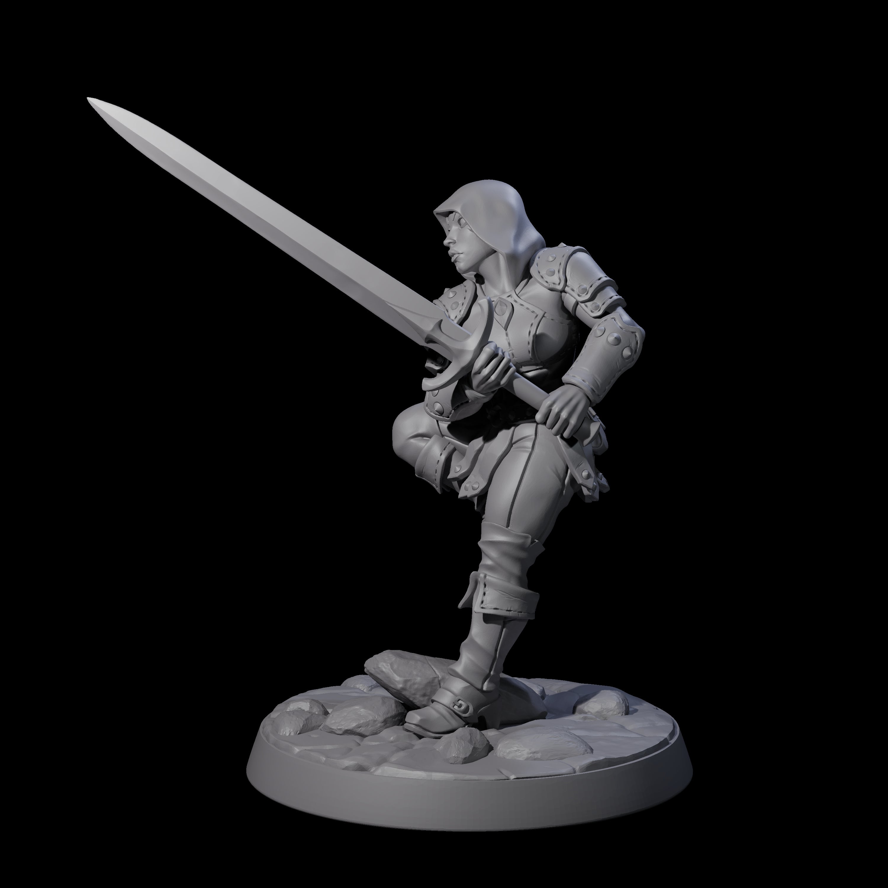 Shadowy Assassin Sister B Miniature for Dungeons and Dragons, Pathfinder or other TTRPGs