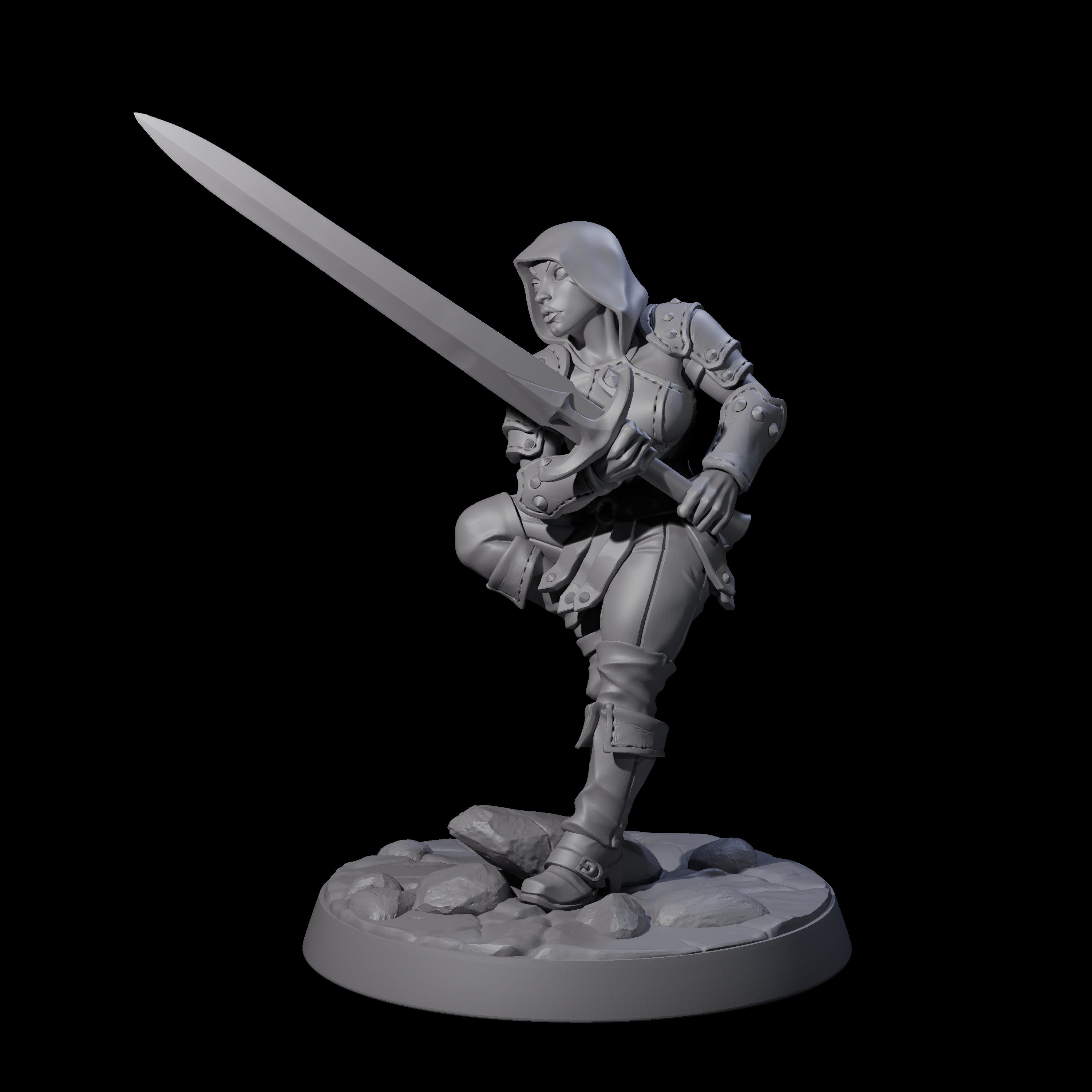 Shadowy Assassin Sister B Miniature for Dungeons and Dragons, Pathfinder or other TTRPGs