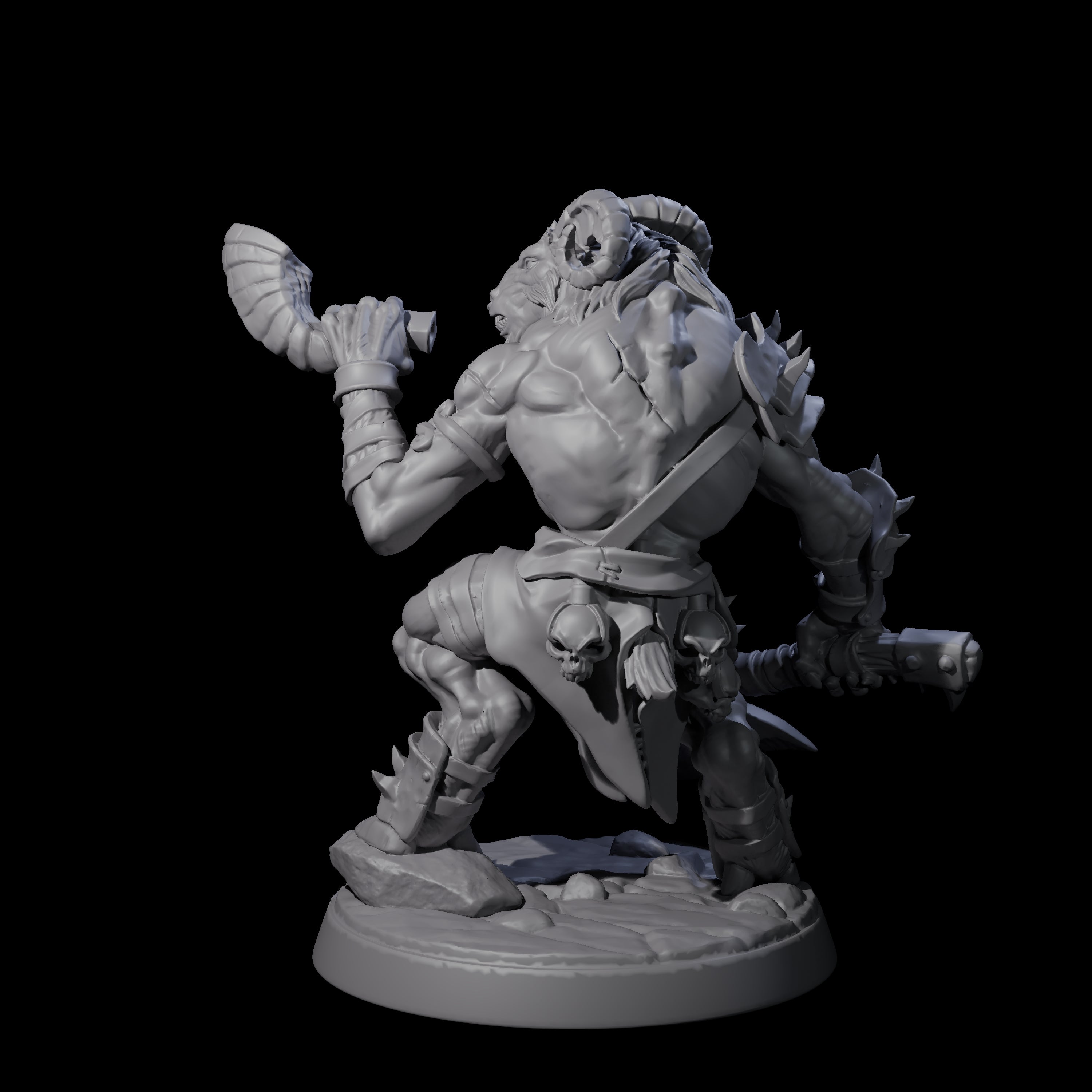 Shadowy Beastman F Miniature for Dungeons and Dragons, Pathfinder or other TTRPGs
