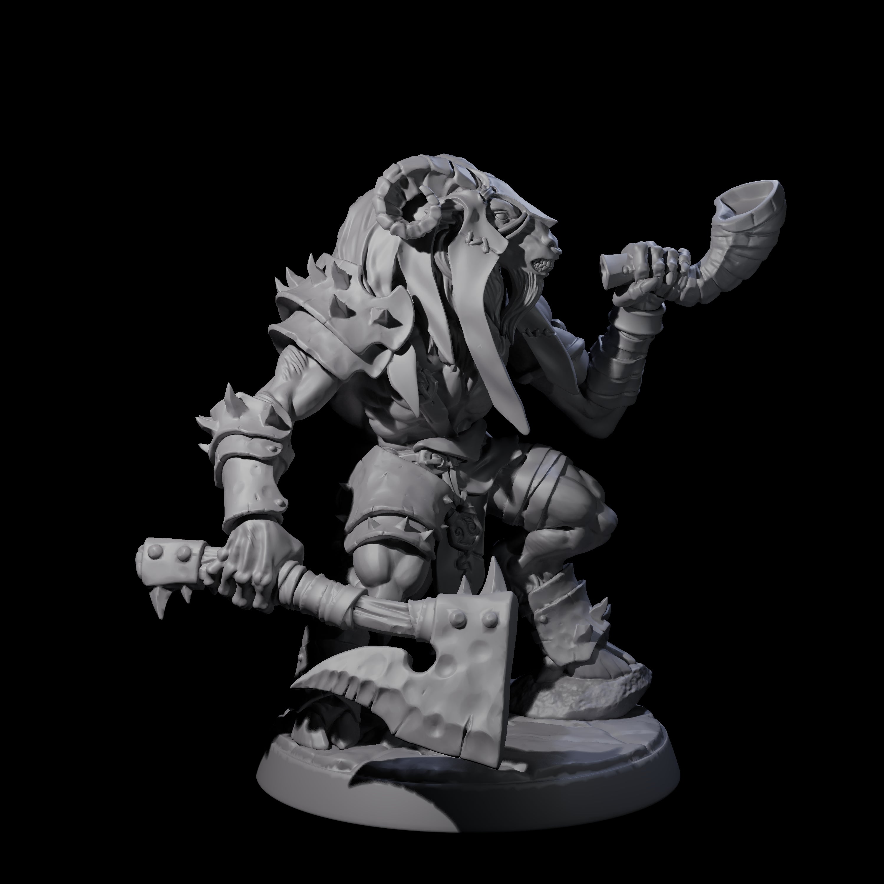 Shadowy Beastman F Miniature for Dungeons and Dragons, Pathfinder or other TTRPGs