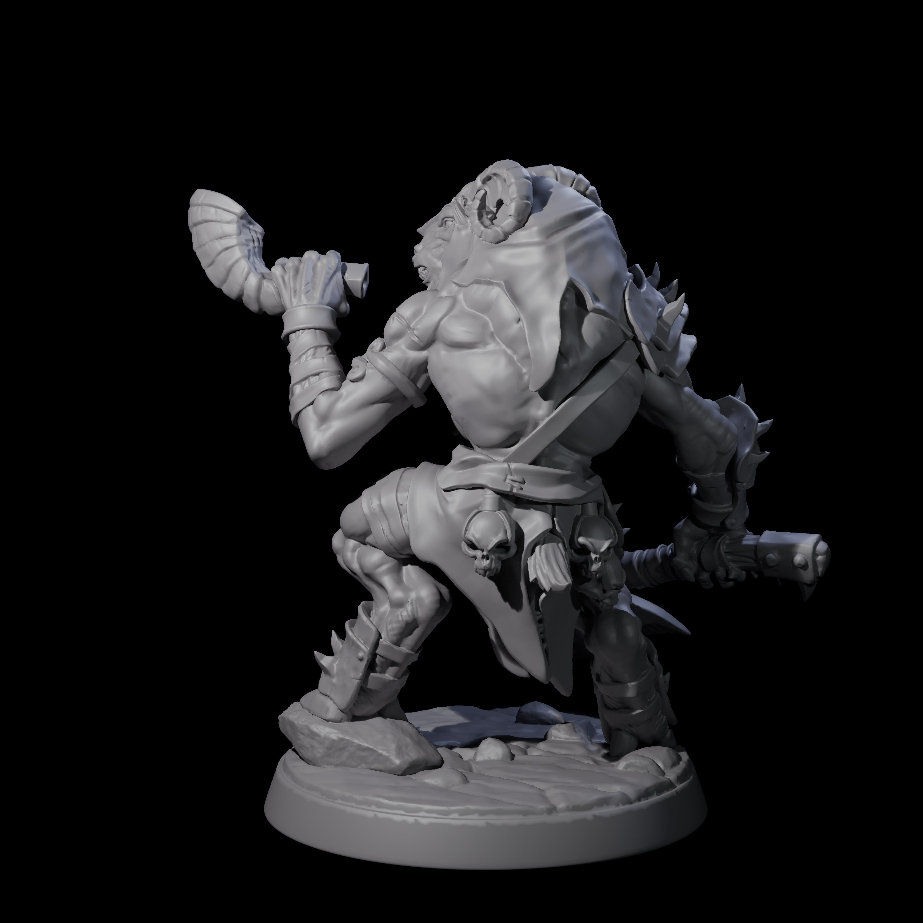 Shadowy Beastman F Miniature for Dungeons and Dragons, Pathfinder or other TTRPGs