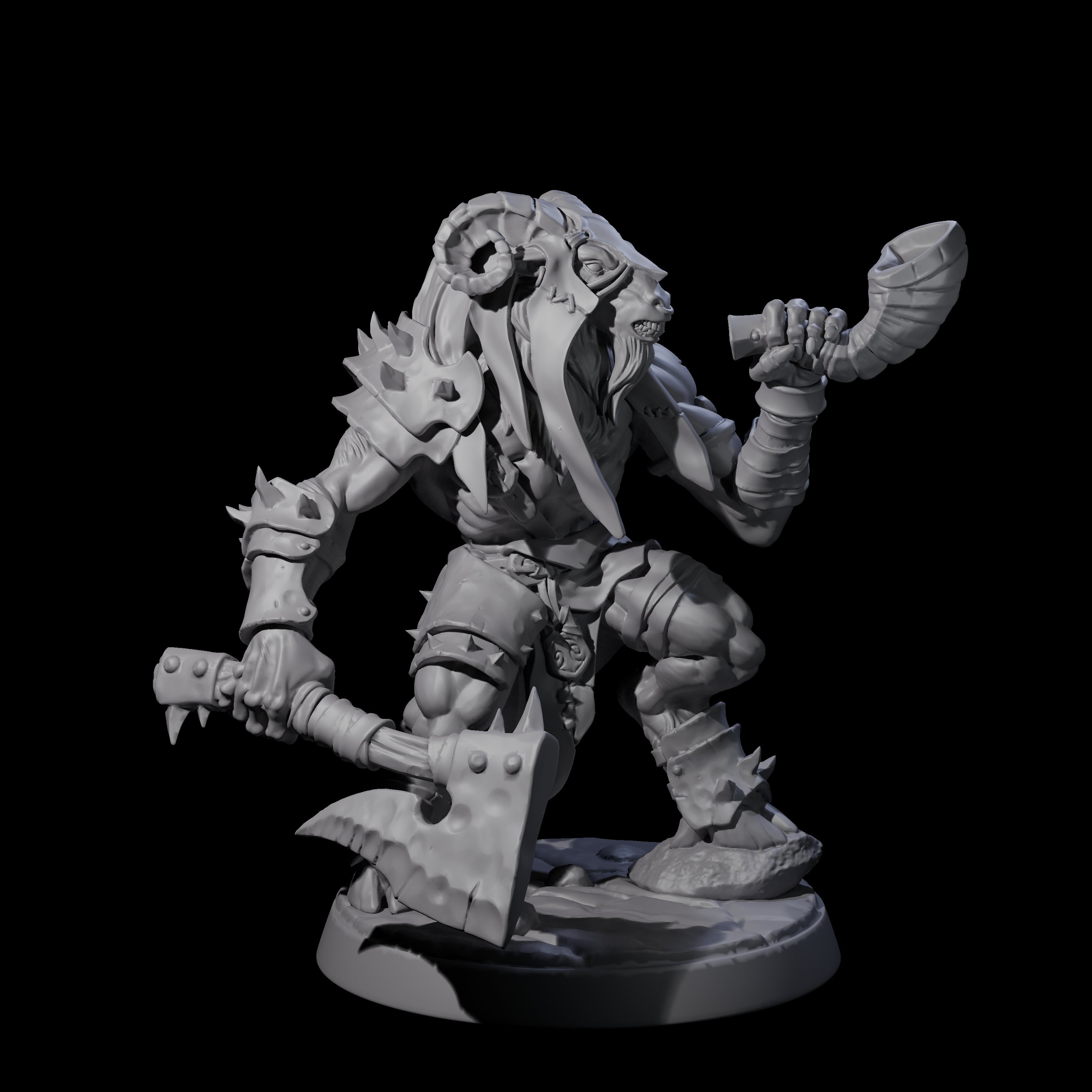 Shadowy Beastman F Miniature for Dungeons and Dragons, Pathfinder or other TTRPGs