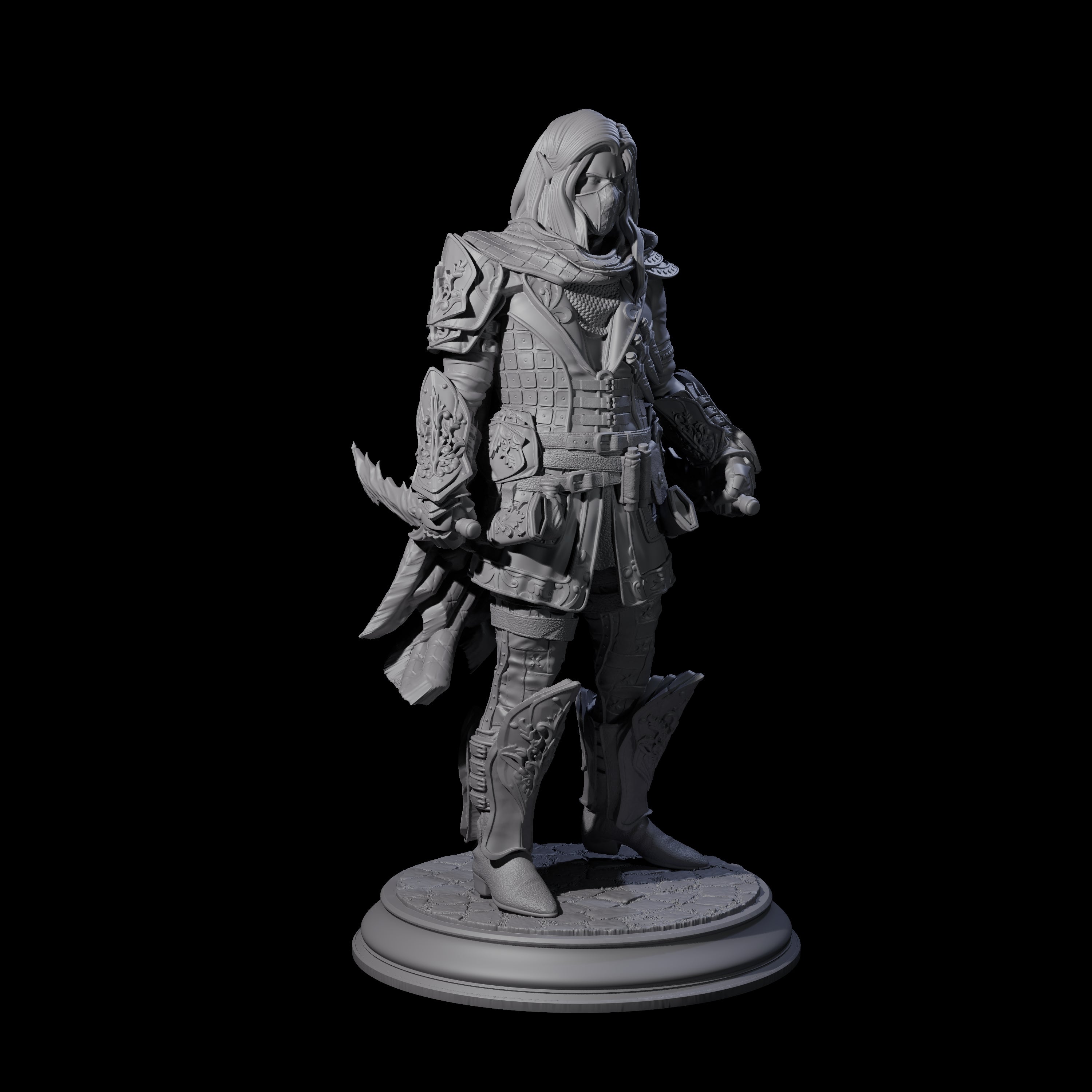 Shadowy Masked Rogue Miniature for Dungeons and Dragons, Pathfinder or other TTRPGs
