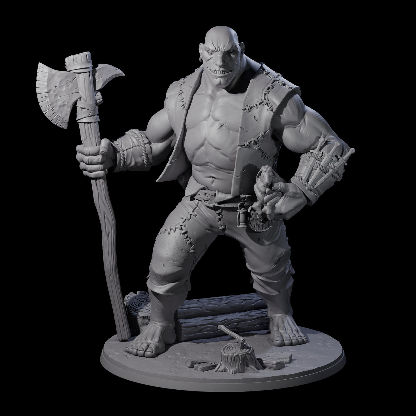 Sheep Thieving Hill Giant Miniature for Dungeons and Dragons, Pathfinder or other TTRPGs