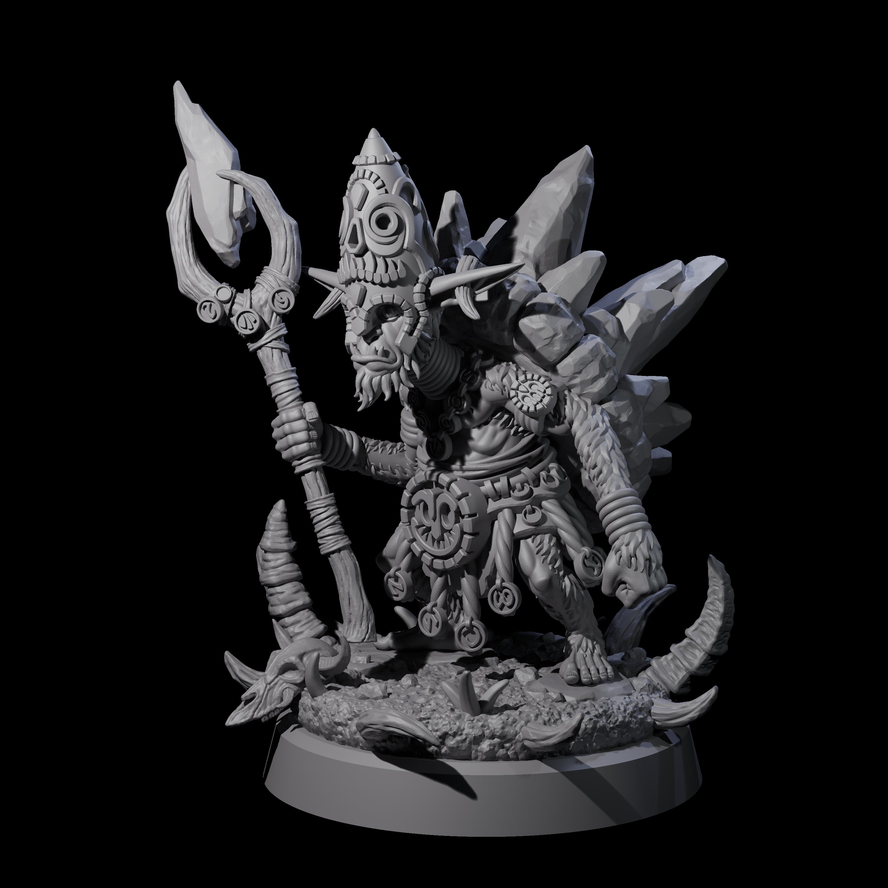 Shell Wearing Goblin Shaman Miniature for Dungeons and Dragons, Pathfinder or other TTRPGs