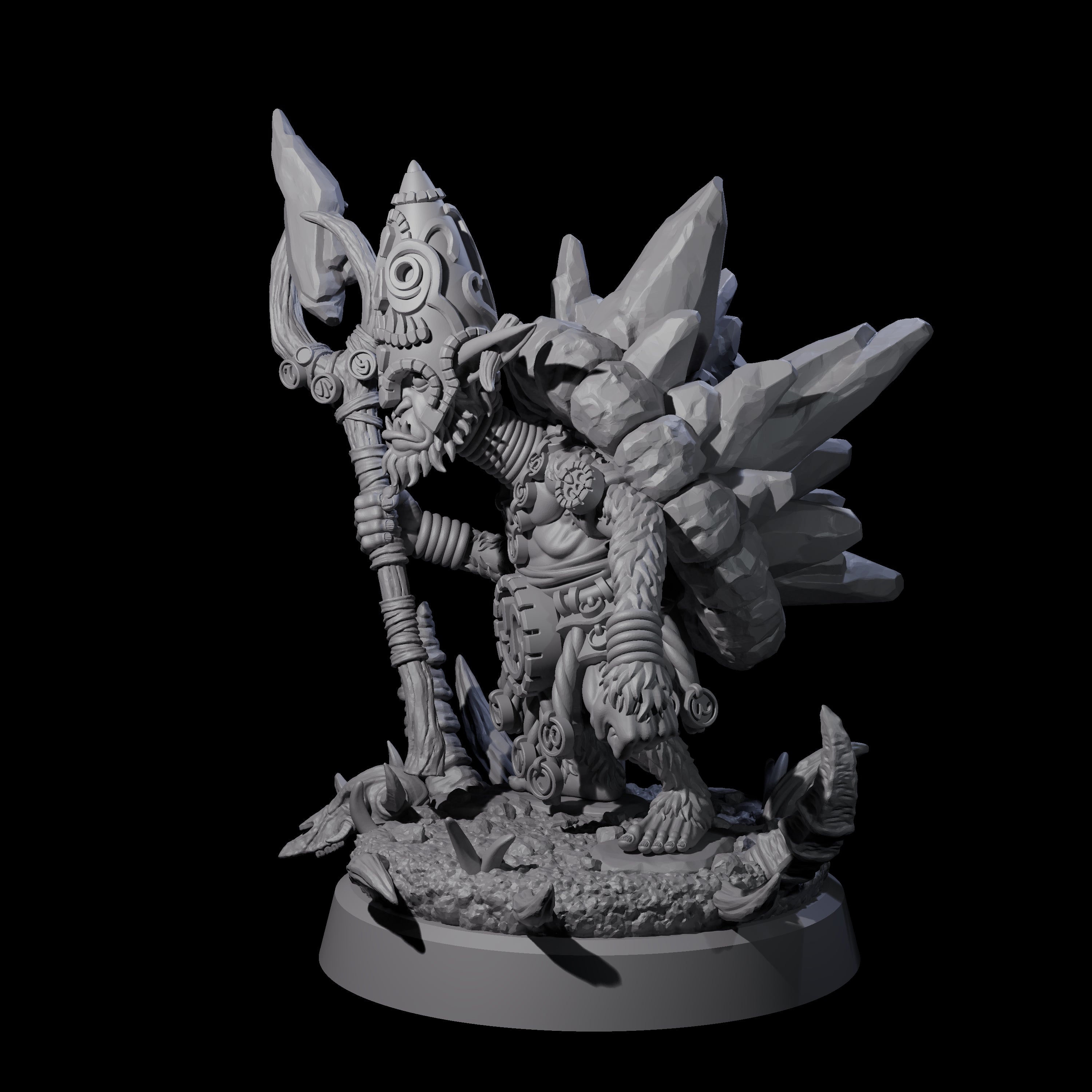 Shell Wearing Goblin Shaman Miniature for Dungeons and Dragons, Pathfinder or other TTRPGs
