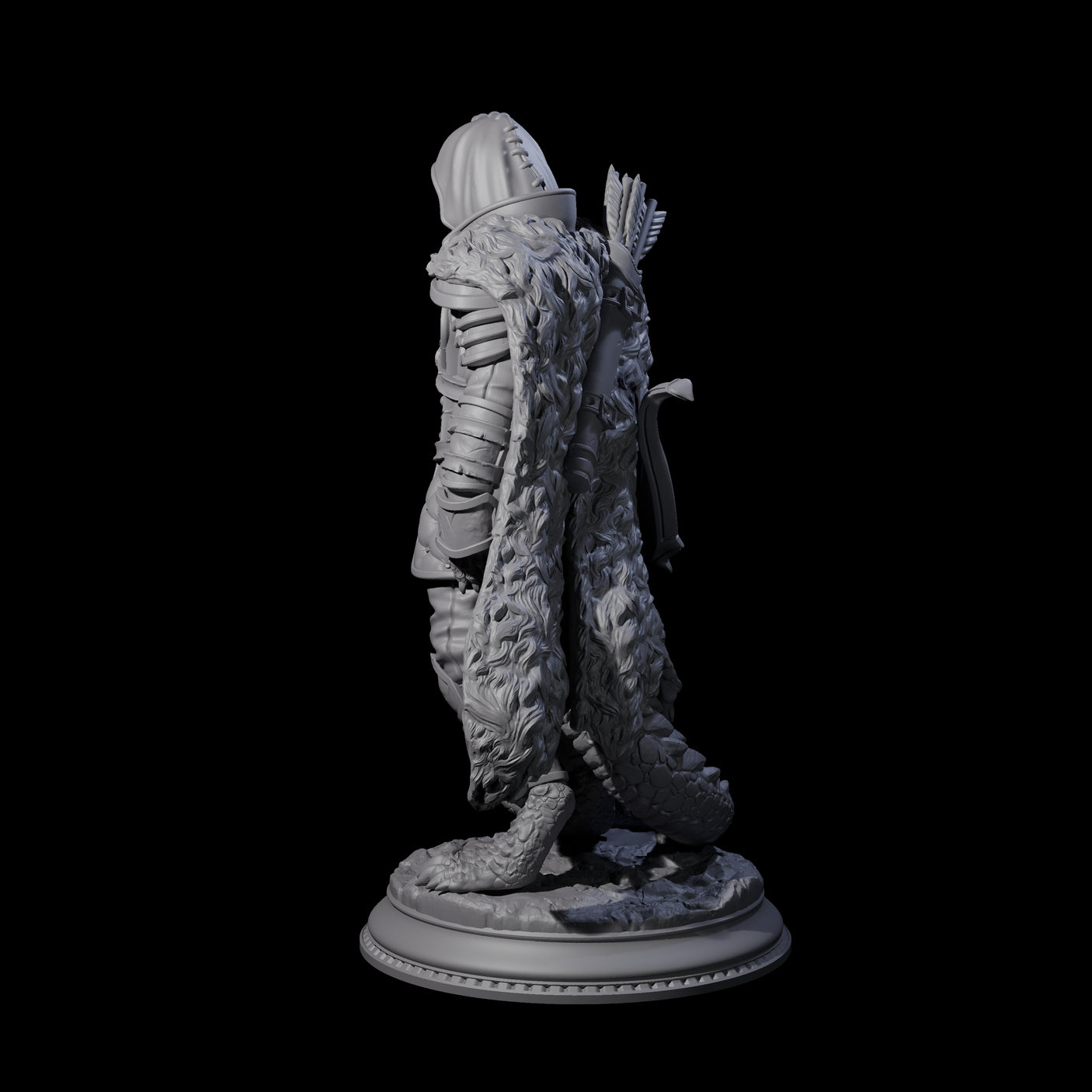 Shifty Dragonborn Ranger Miniature for Dungeons and Dragons, Pathfinder or other TTRPGs