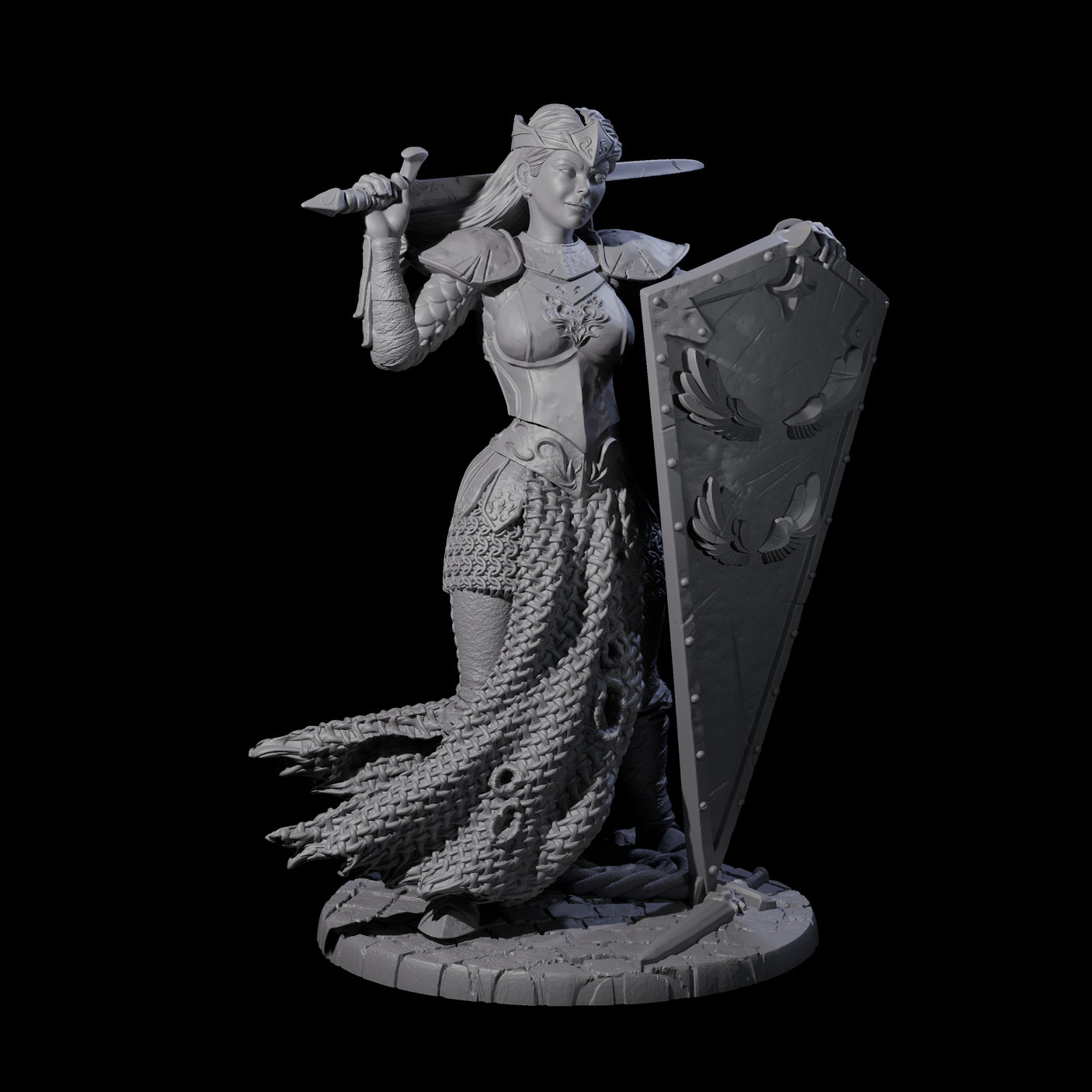 Shina - Royal Guard Fighter Miniature for Dungeons and Dragons, Pathfinder or other TTRPGs