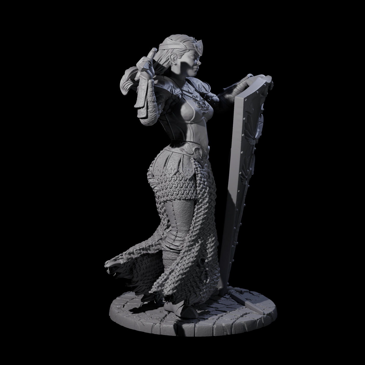 Shina - Royal Guard Fighter Miniature for Dungeons and Dragons, Pathfinder or other TTRPGs