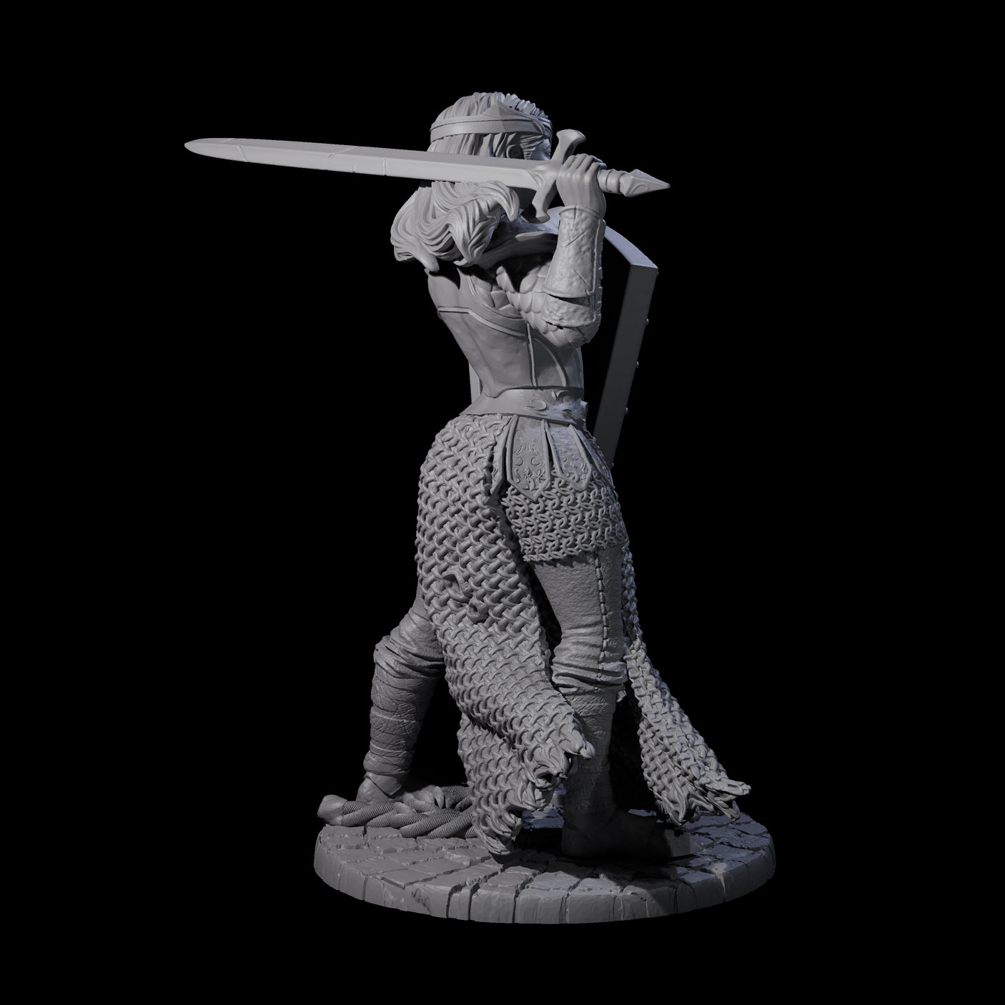 Shina - Royal Guard Fighter Miniature for Dungeons and Dragons, Pathfinder or other TTRPGs