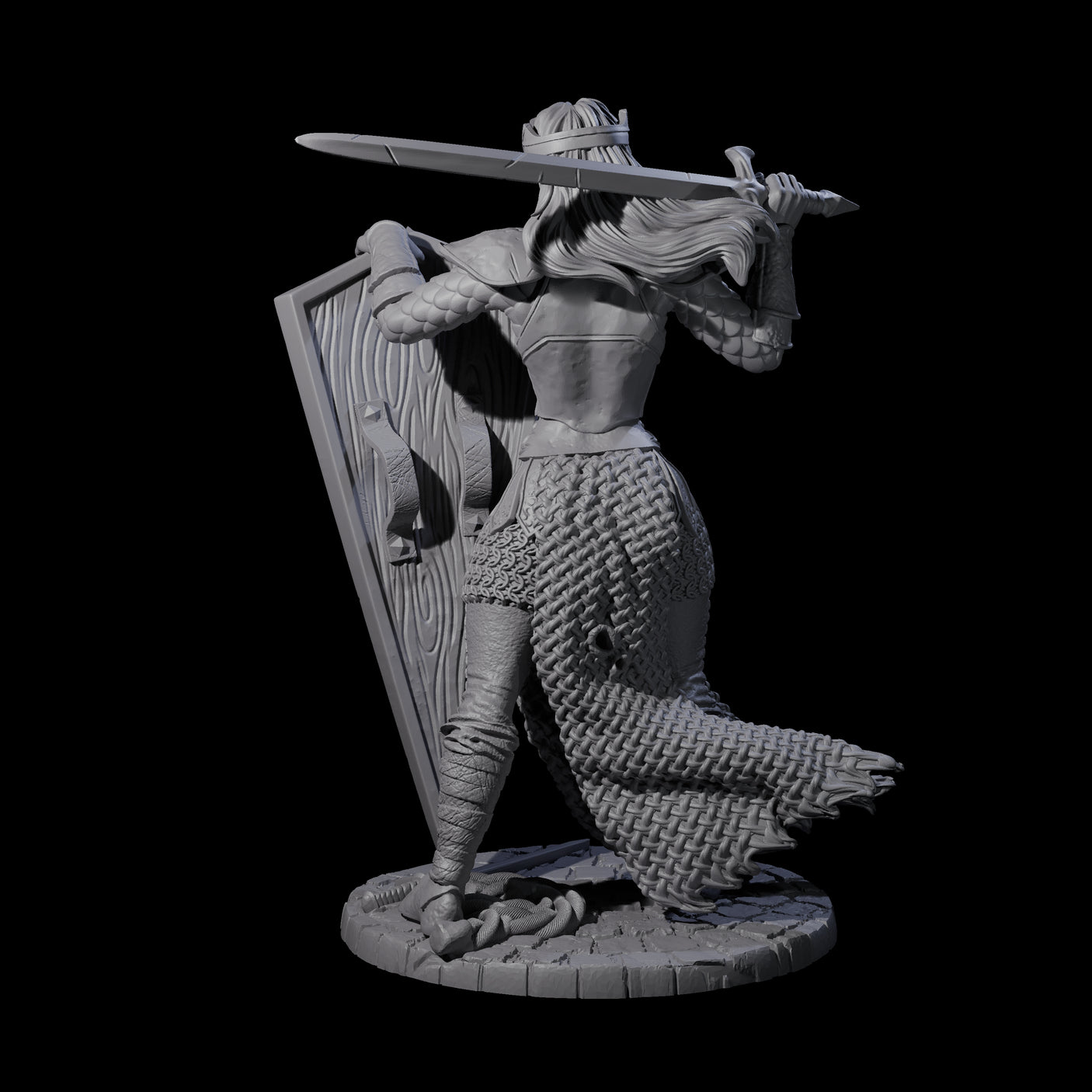Shina - Royal Guard Fighter Miniature for Dungeons and Dragons, Pathfinder or other TTRPGs