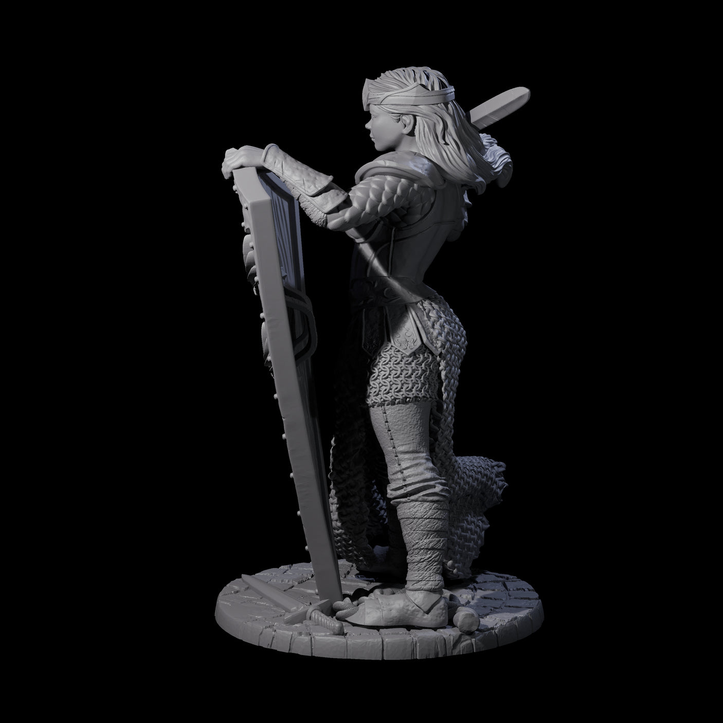 Shina - Royal Guard Fighter Miniature for Dungeons and Dragons, Pathfinder or other TTRPGs