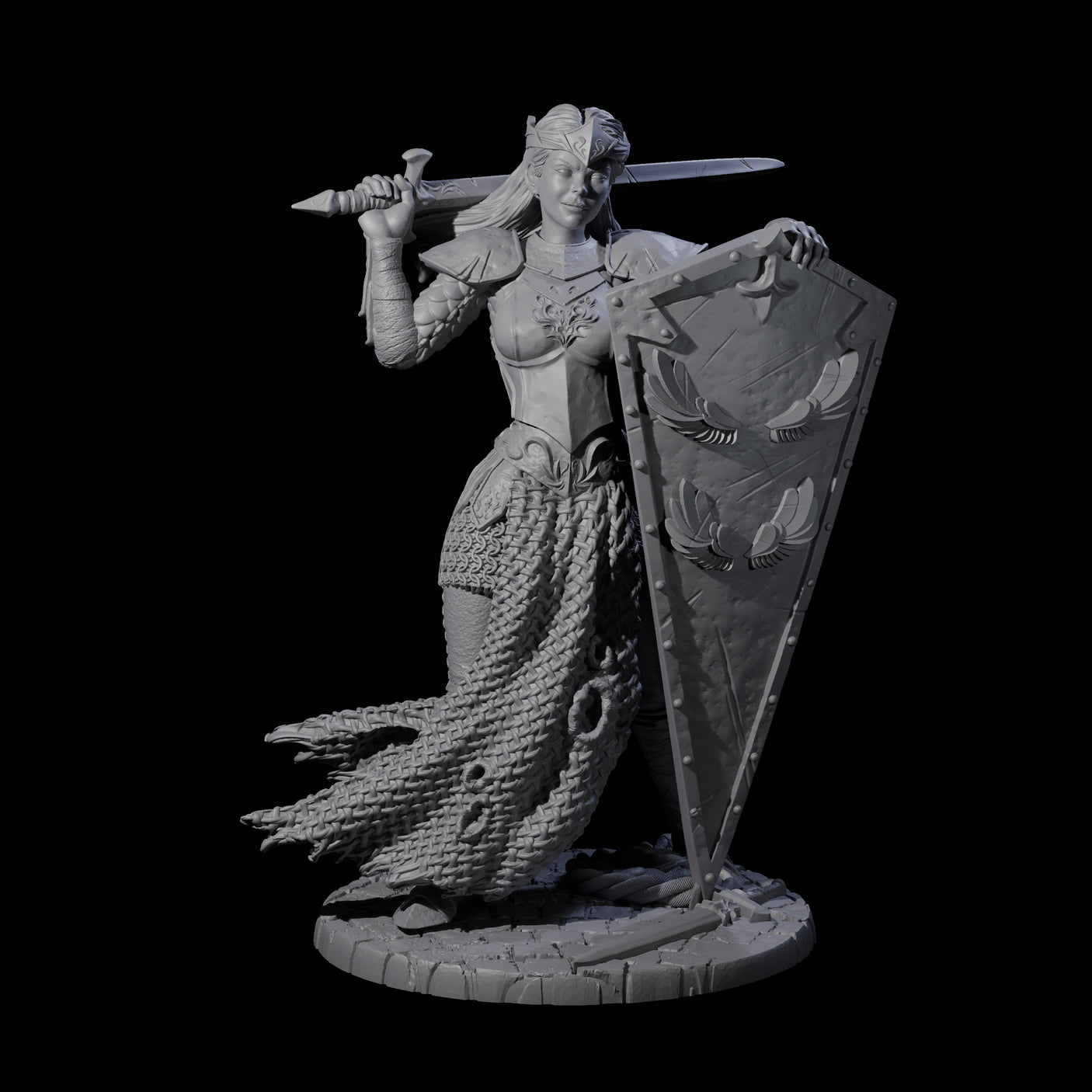 Shina - Royal Guard Fighter Miniature for Dungeons and Dragons, Pathfinder or other TTRPGs