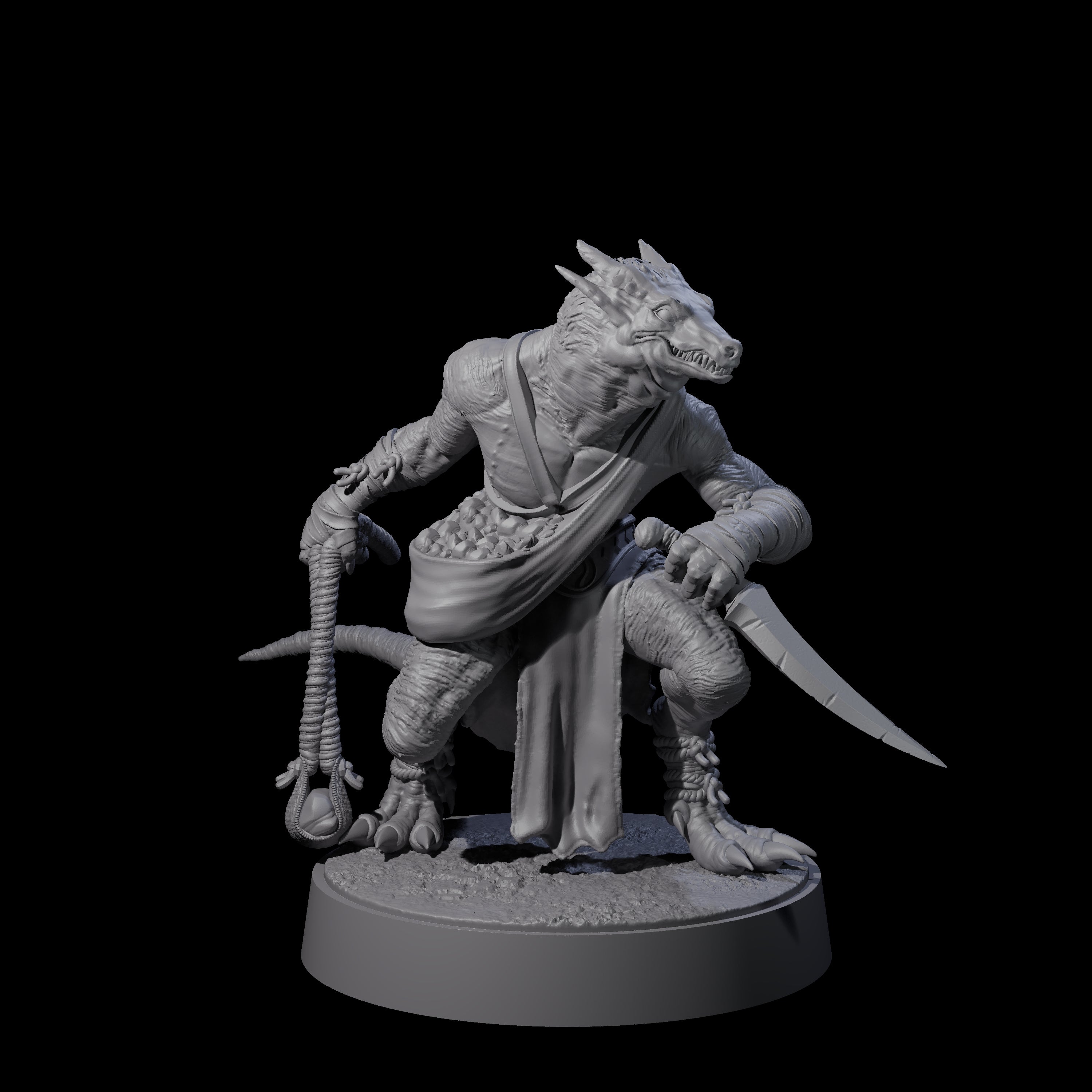 Shooting Kobold Slinger F Miniature for Dungeons and Dragons, Pathfinder or other TTRPGs