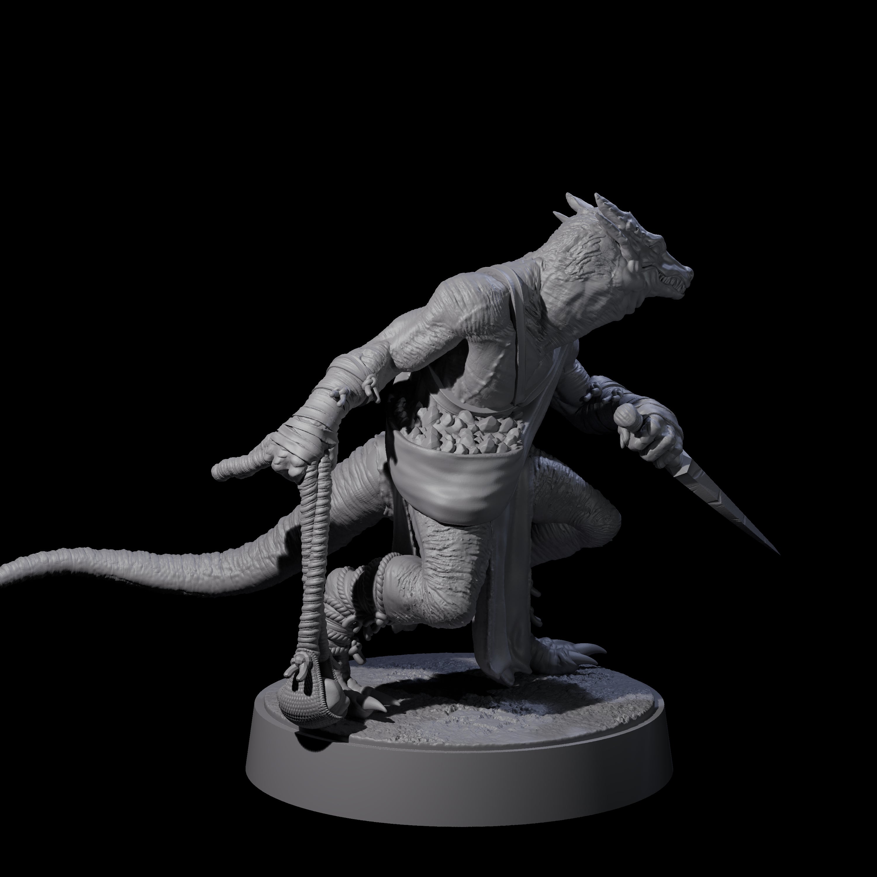 Shooting Kobold Slinger F Miniature for Dungeons and Dragons, Pathfinder or other TTRPGs