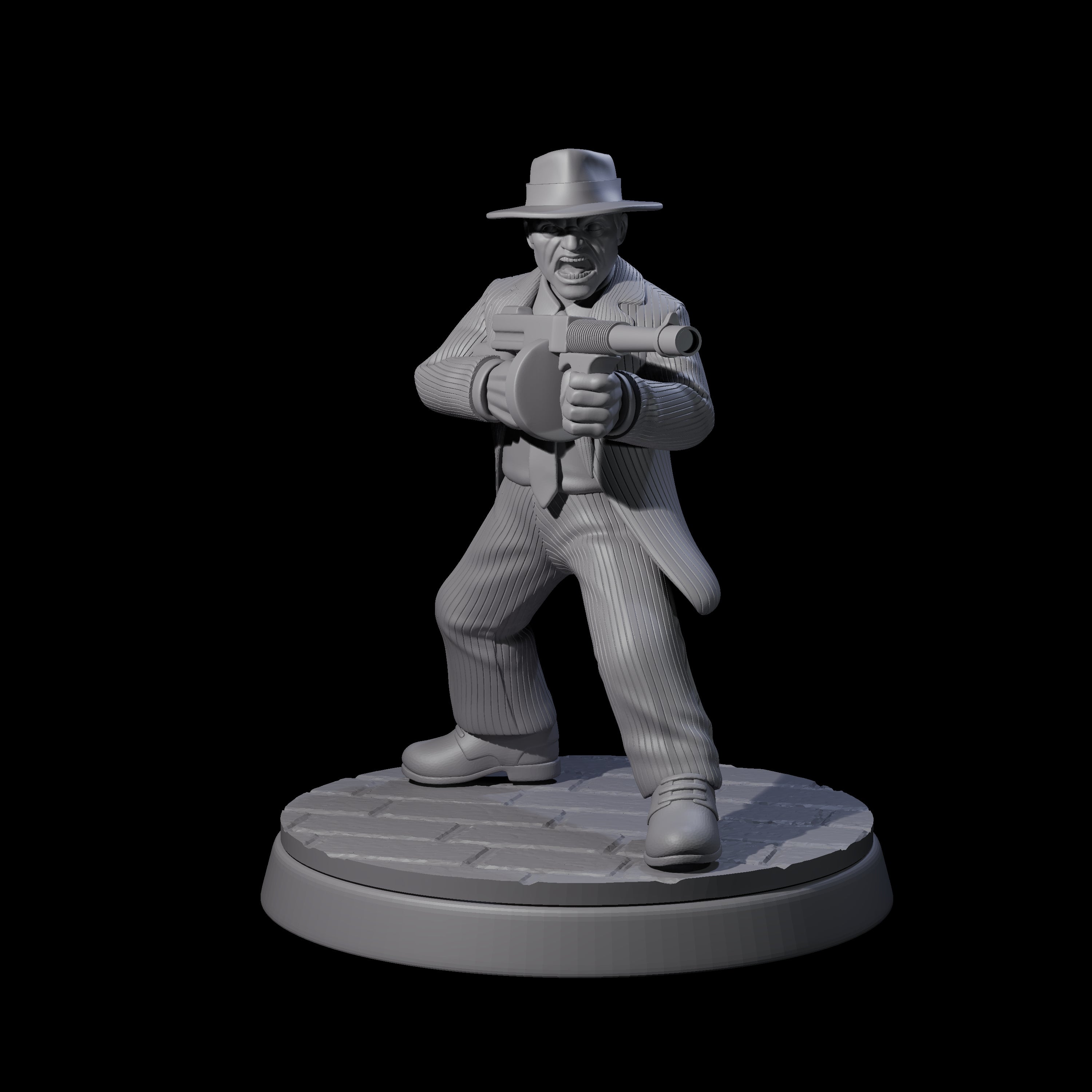 Shooting Mobster Enforcer Miniature for Dungeons and Dragons, Pathfinder or other TTRPGs