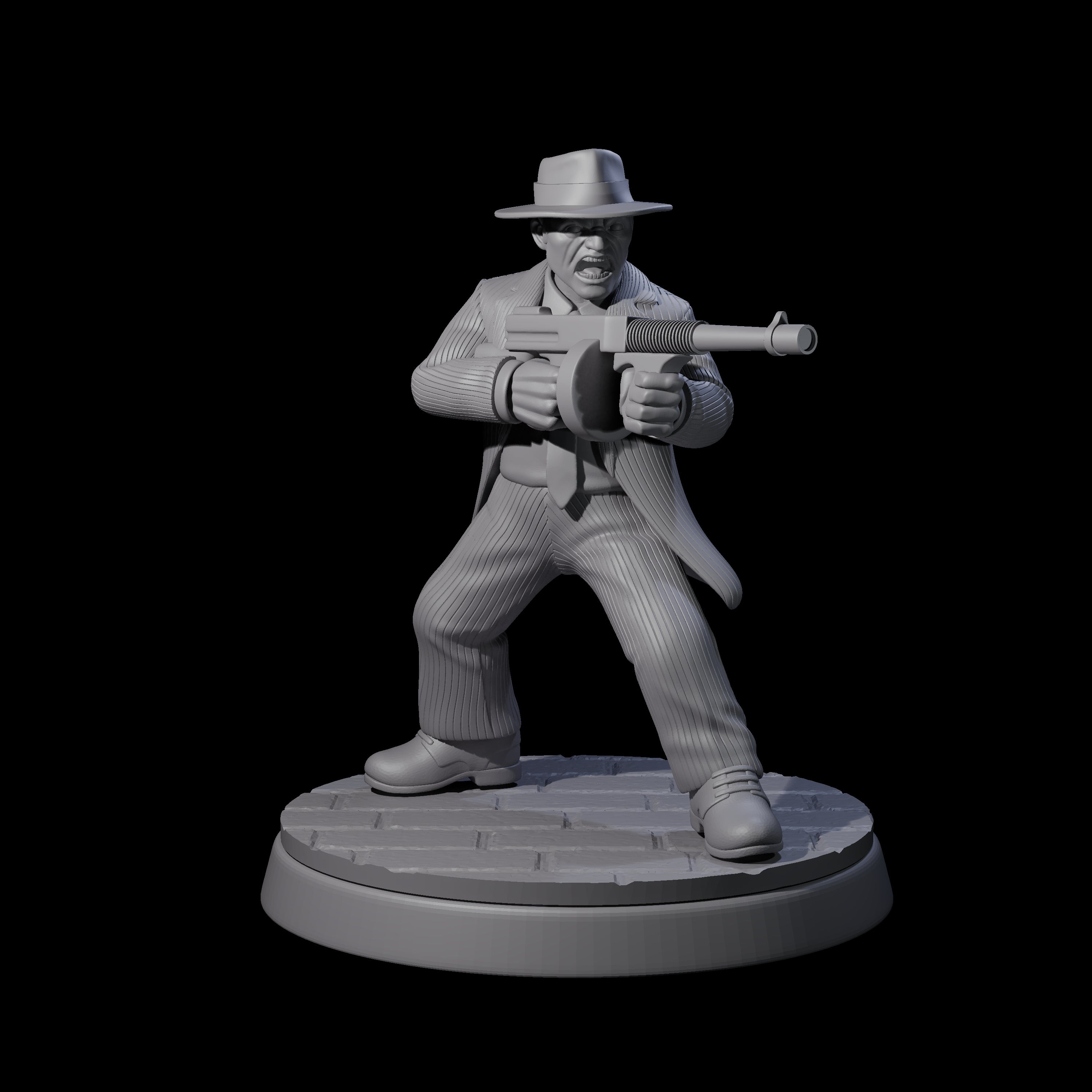 Shooting Mobster Enforcer Miniature for Dungeons and Dragons, Pathfinder or other TTRPGs