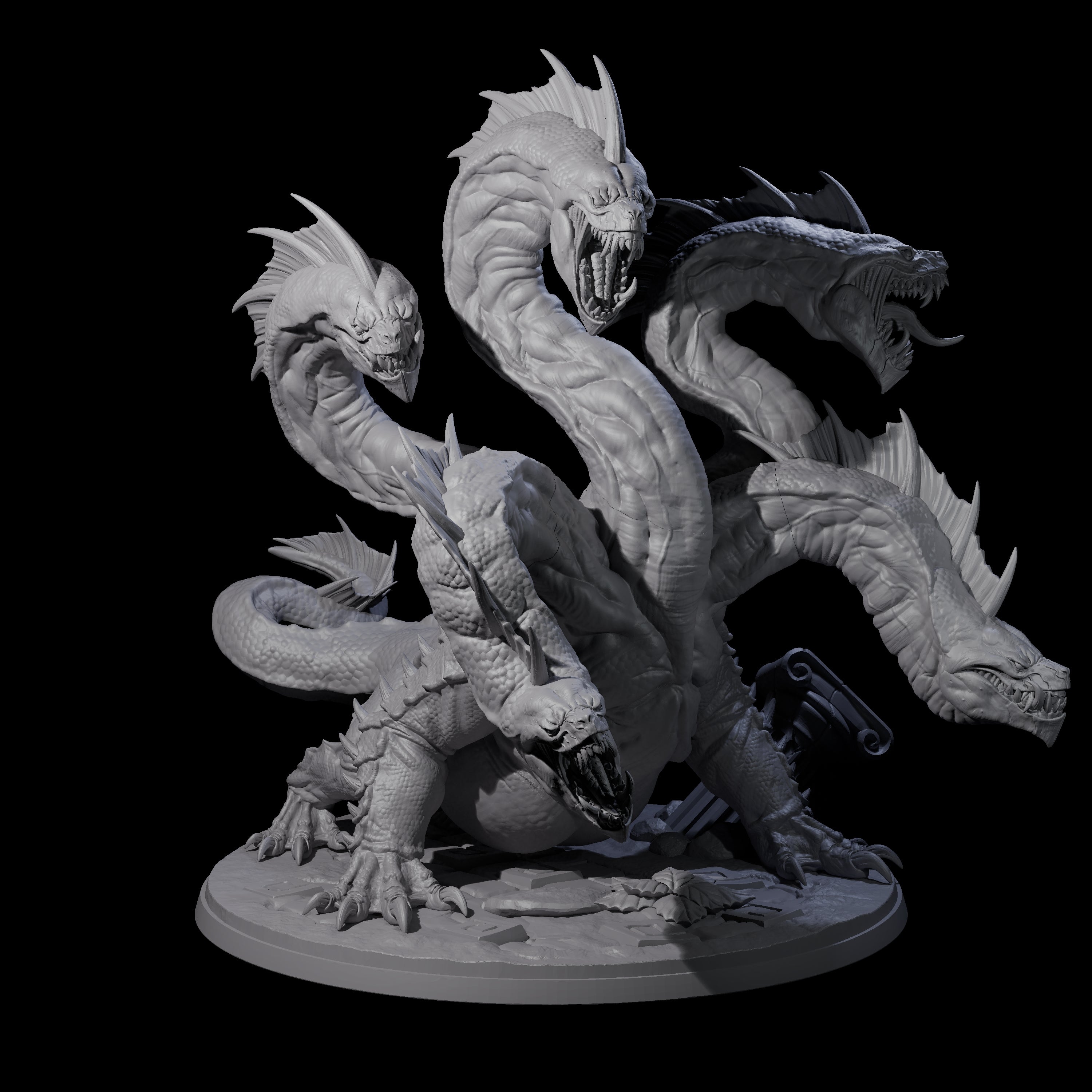 Sickly Hydra Miniature for Dungeons and Dragons, Pathfinder or other TTRPGs